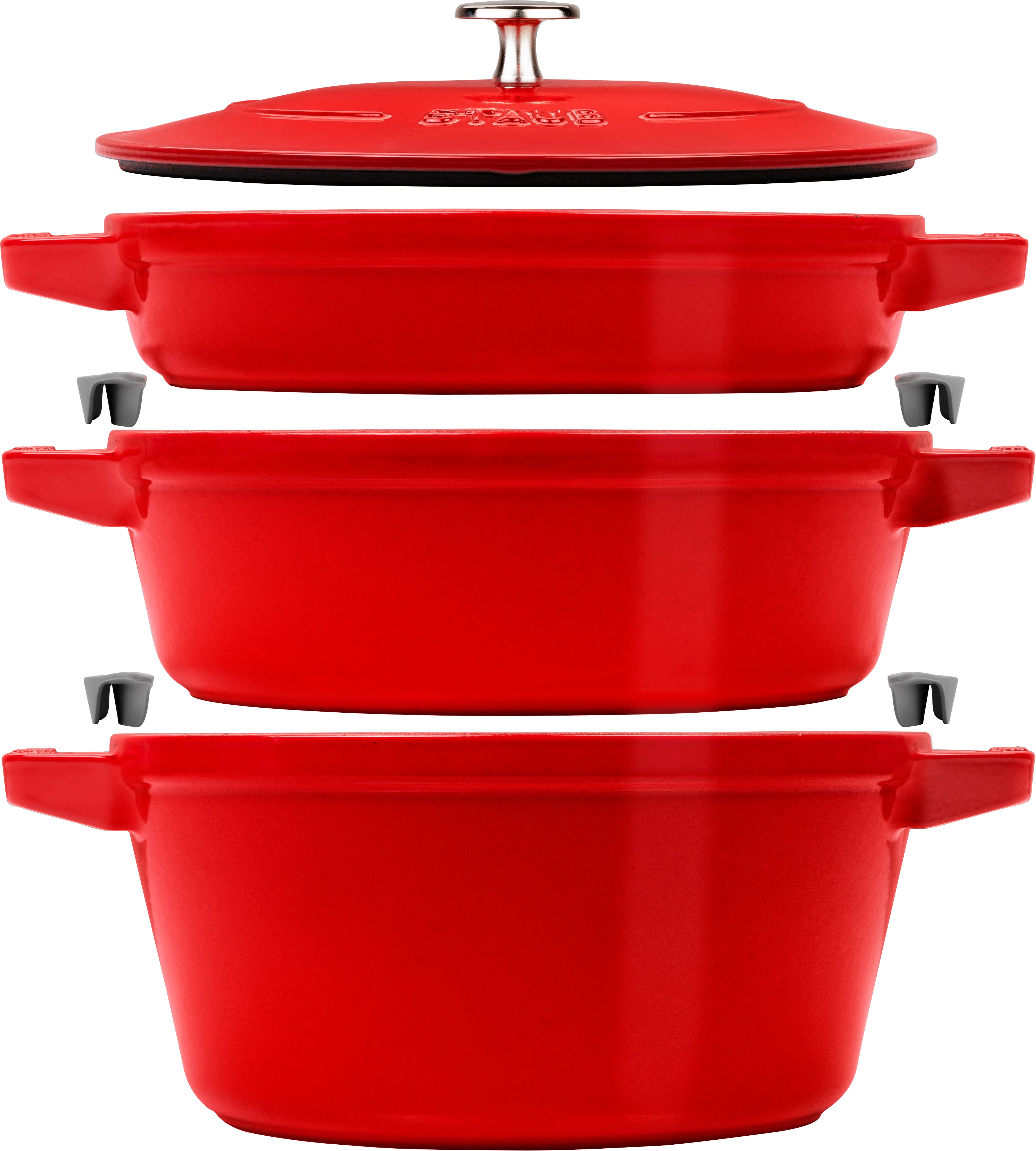 Staub 4pc Stackable Cocotte Set 24cm - Cherry