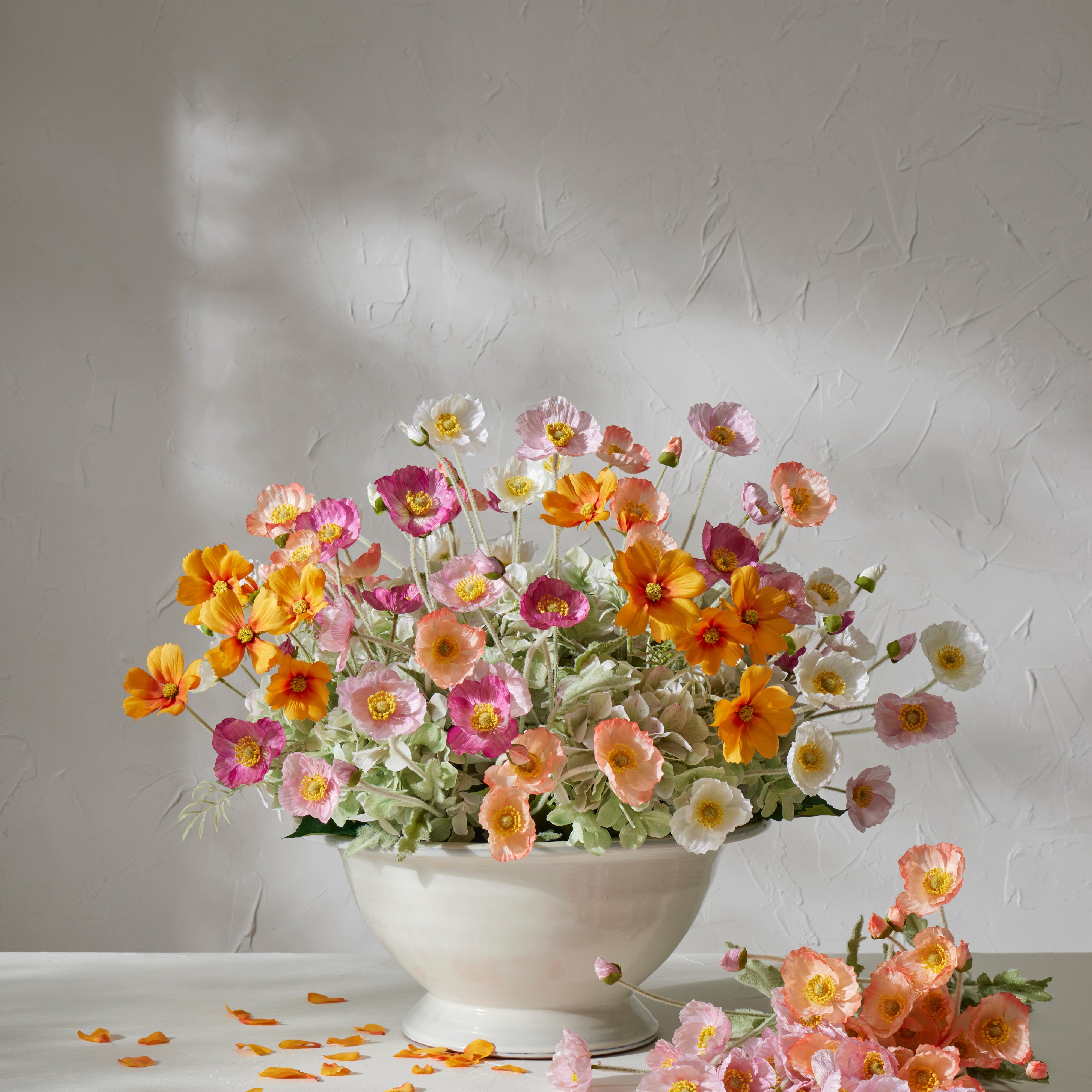 Rogue Poppy Hydrangea Mix - Miller Bowl Multi-Coloured