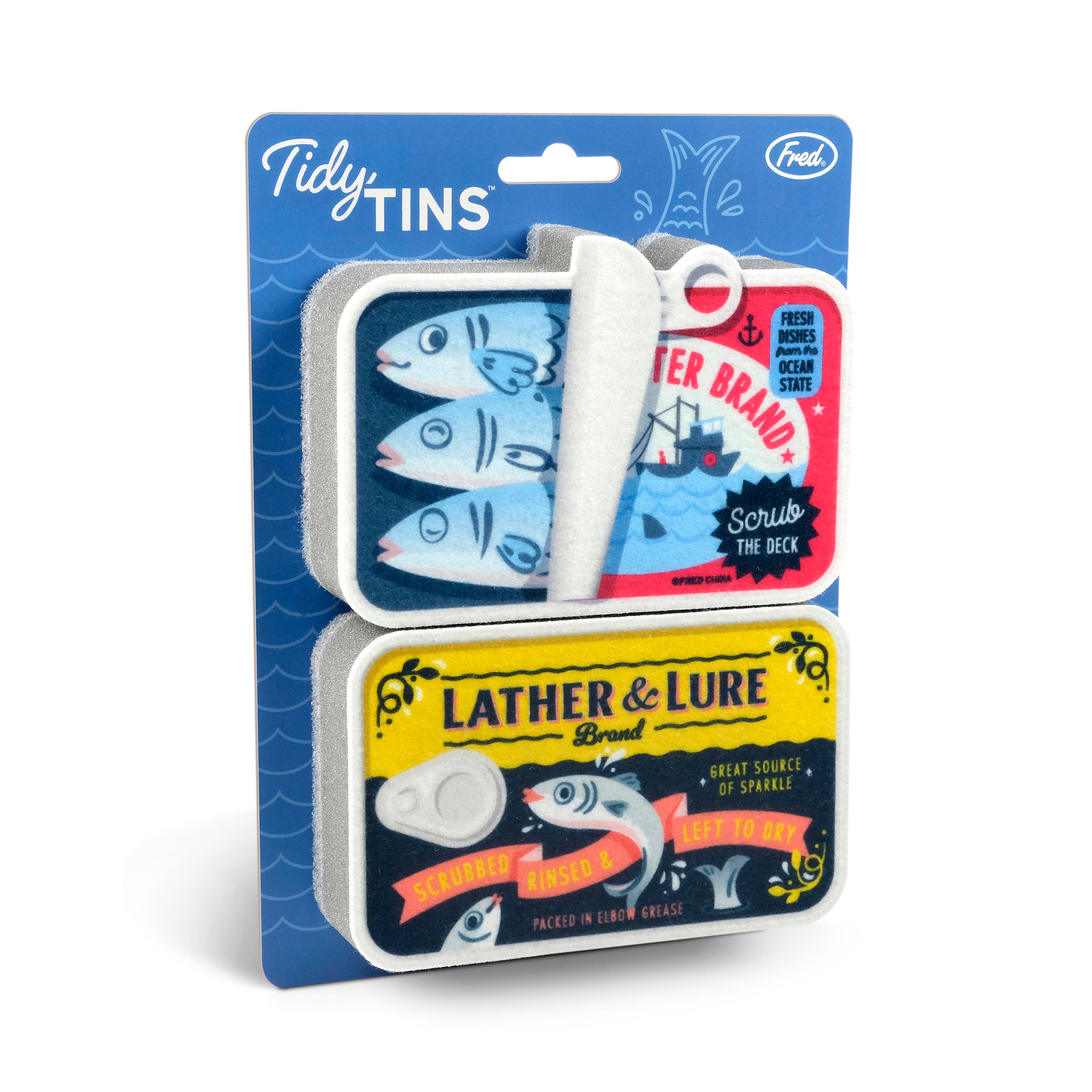 Fred Tidy Tins Sponges 2 Piece Set Multi-Coloured