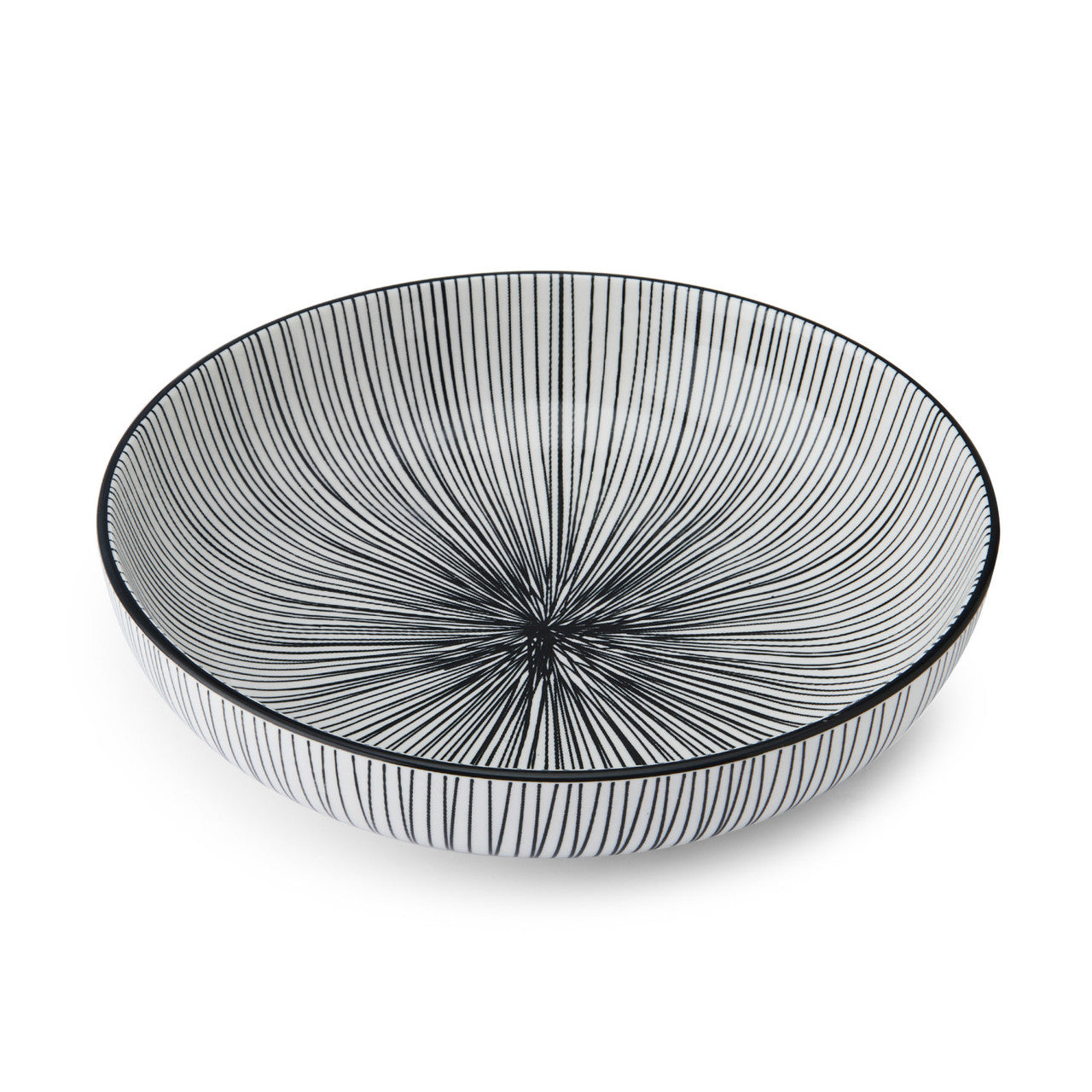Mikasa Glazed Stoneware Coupe Bowl 21cm (Black Stripe)