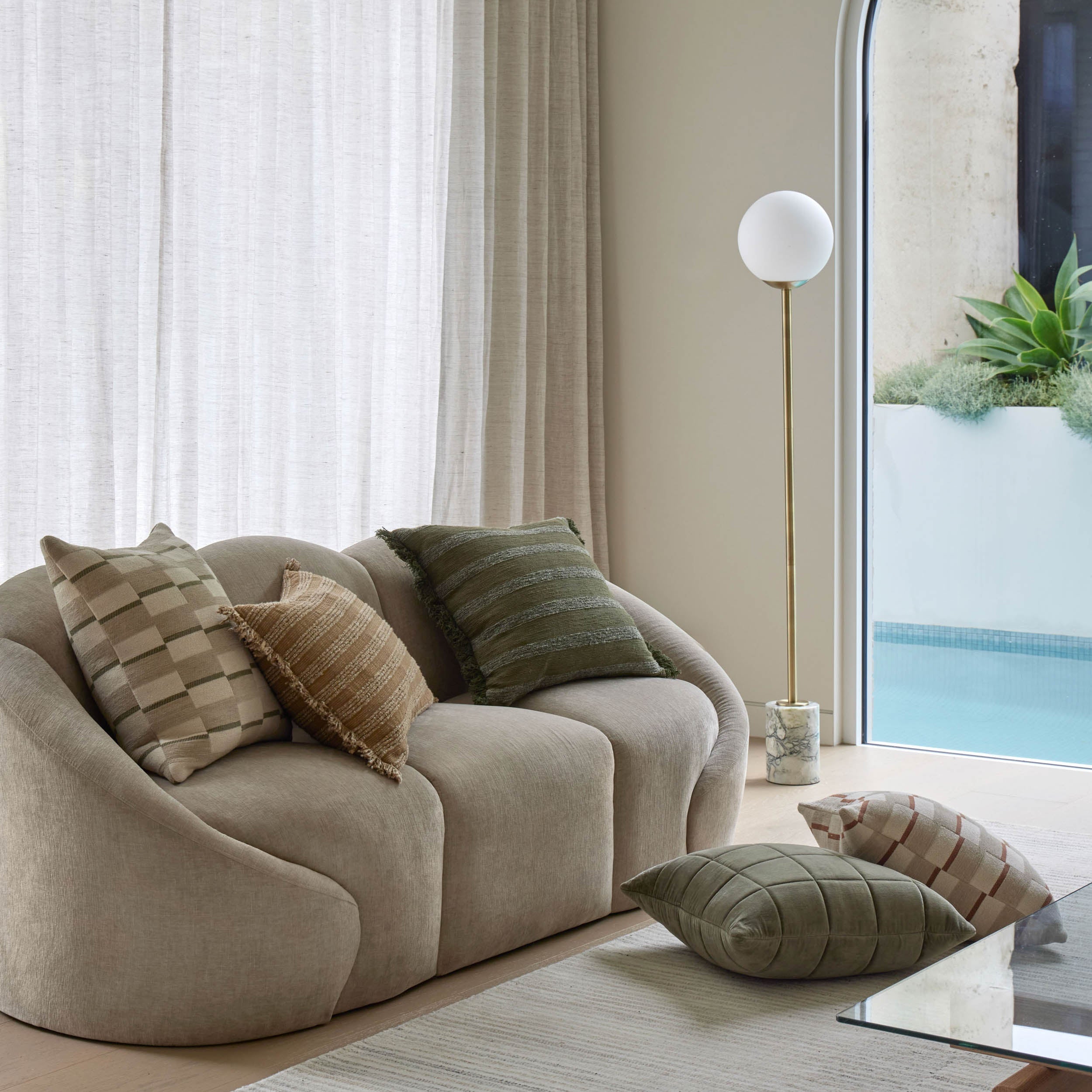 Amalfi Nira Cushion Natural & Brown