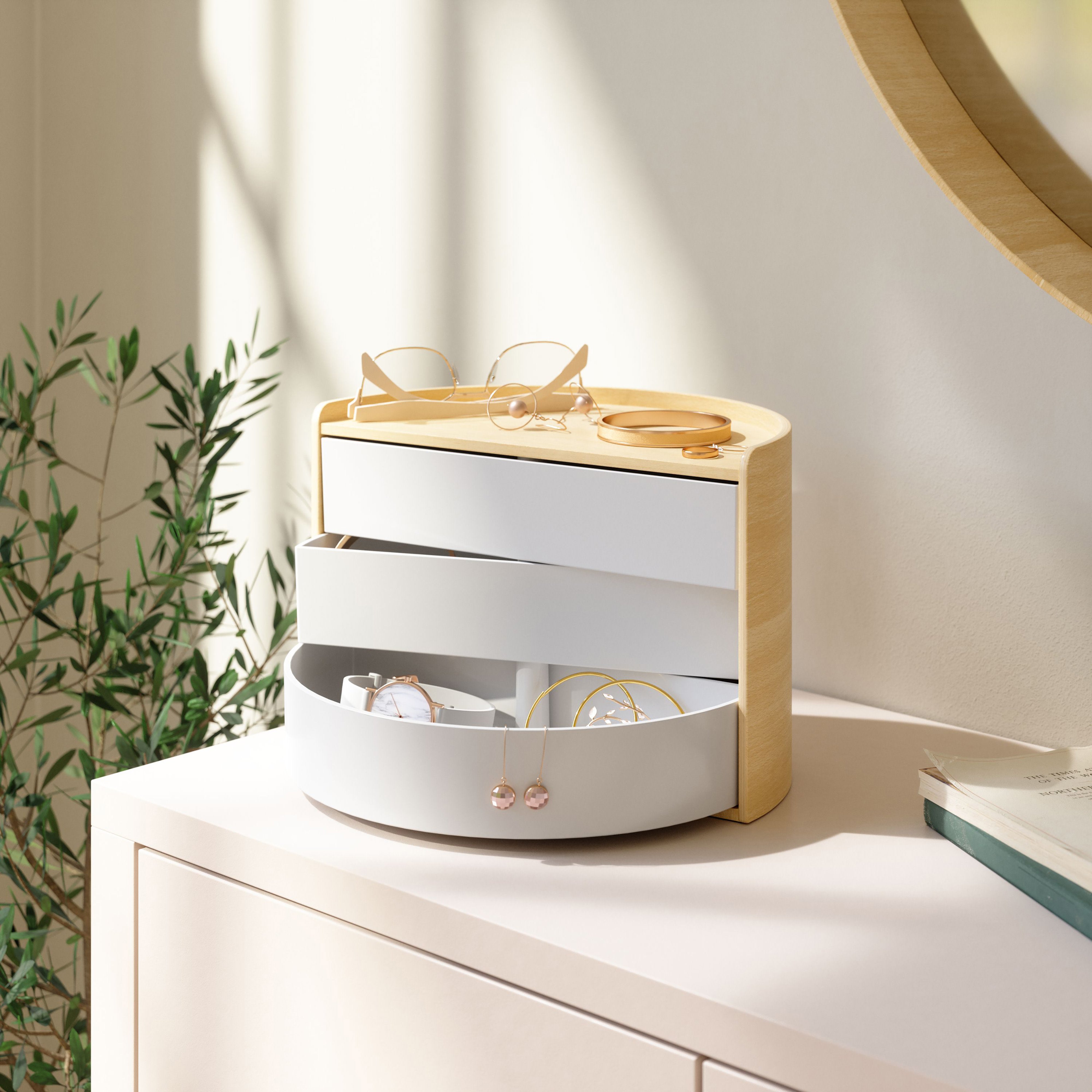 Umbra Moona Storage Box White & Natural