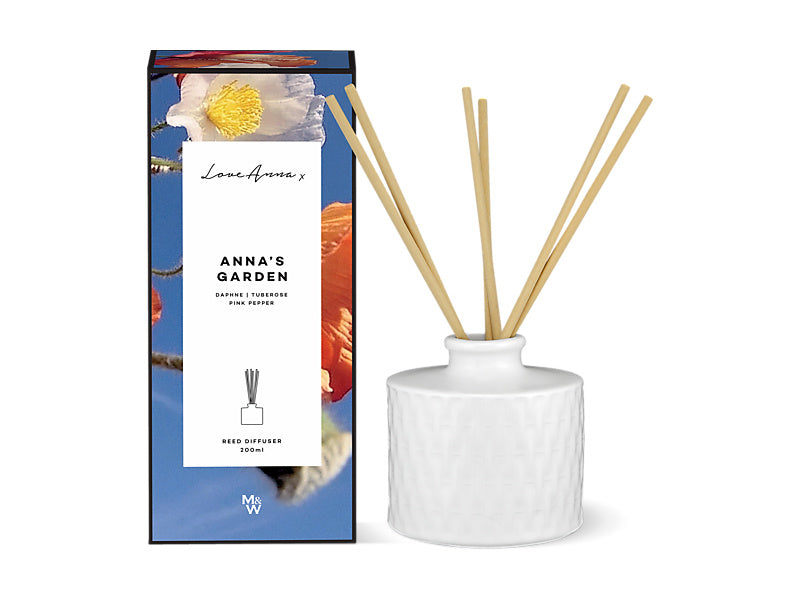 Maxwell & Williams Scentimental Diffuser Anna's Garden White Rattan 200ml