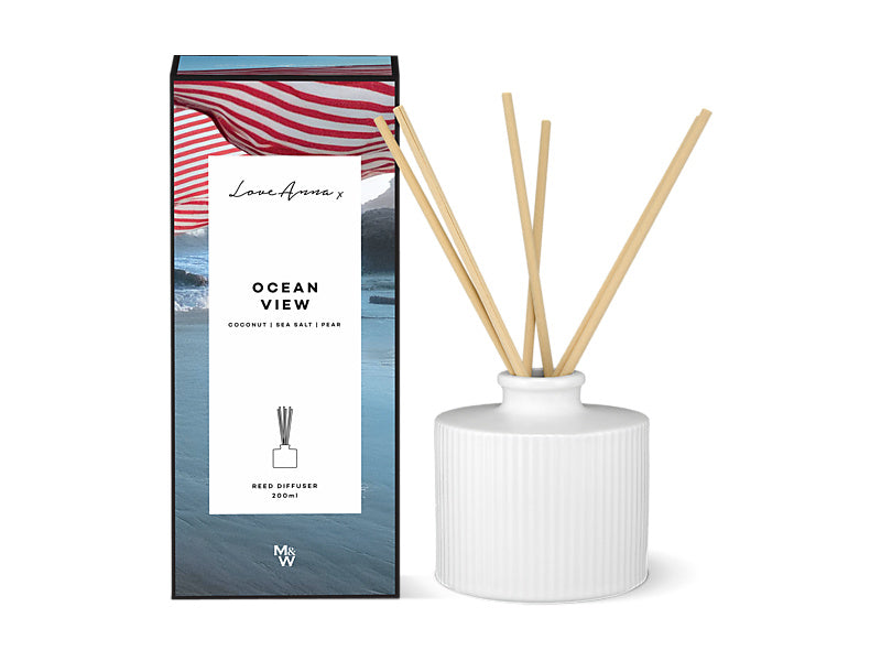 Maxwell & Williams Scentimental Diffuser Ocean View White Ribbed 200ml