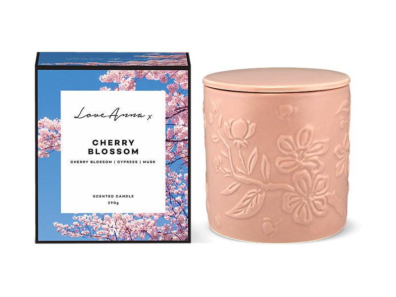 Maxwell & Williams Botanika Fragrance Candle 290g Cherry Blossom Pink 200ml