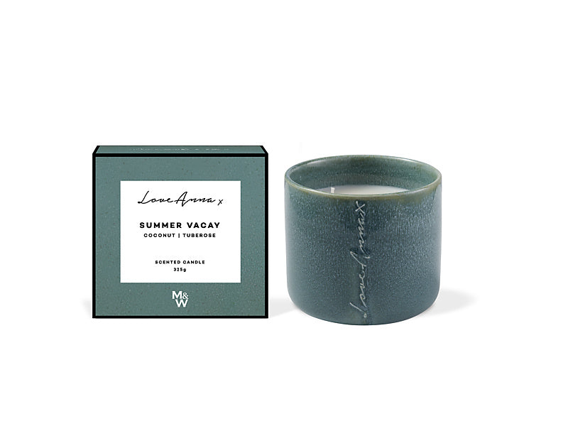 Maxwell & Williams Chapters Summer Vacay Fragrance Candle 325g Coconut & Tuberose Blue
