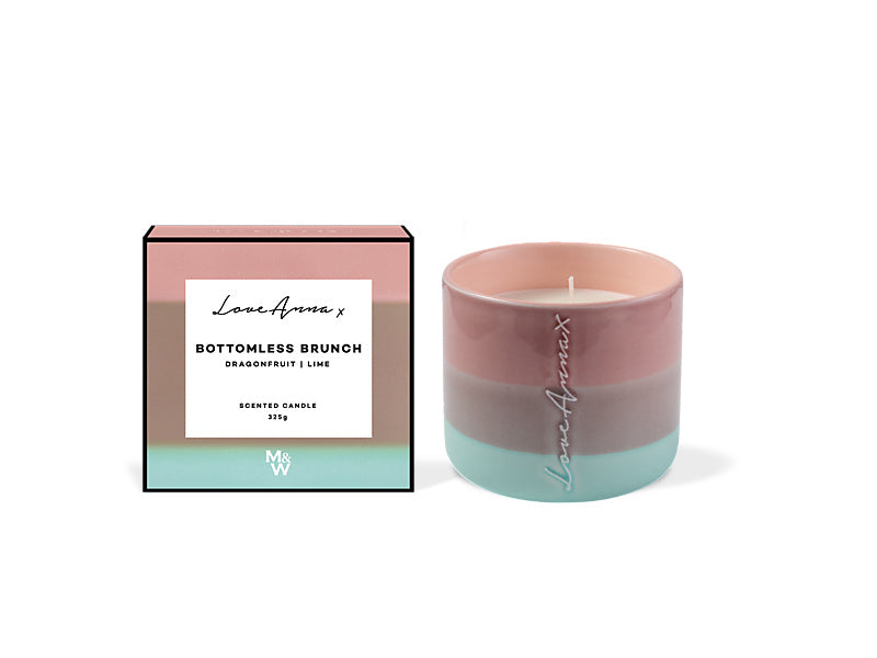 Maxwell & Williams Chapters Bottomless Brunch Fragrance Candle 325g Dragonfruit & Lime Ombre Pink