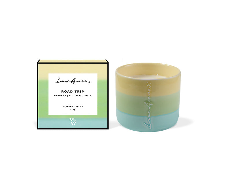 Maxwell & Williams Chapters Road Trip Fragrance Candle 325g Verbena & Sicillian Ombre Yellow