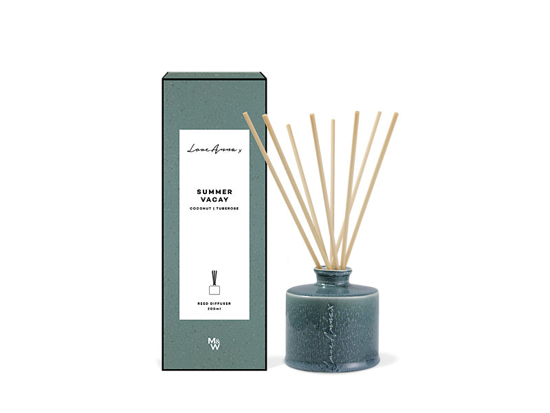Maxwell & Williams Chapters Summer Vacay Diffuser Coconut & Tuberose Blue 200ml