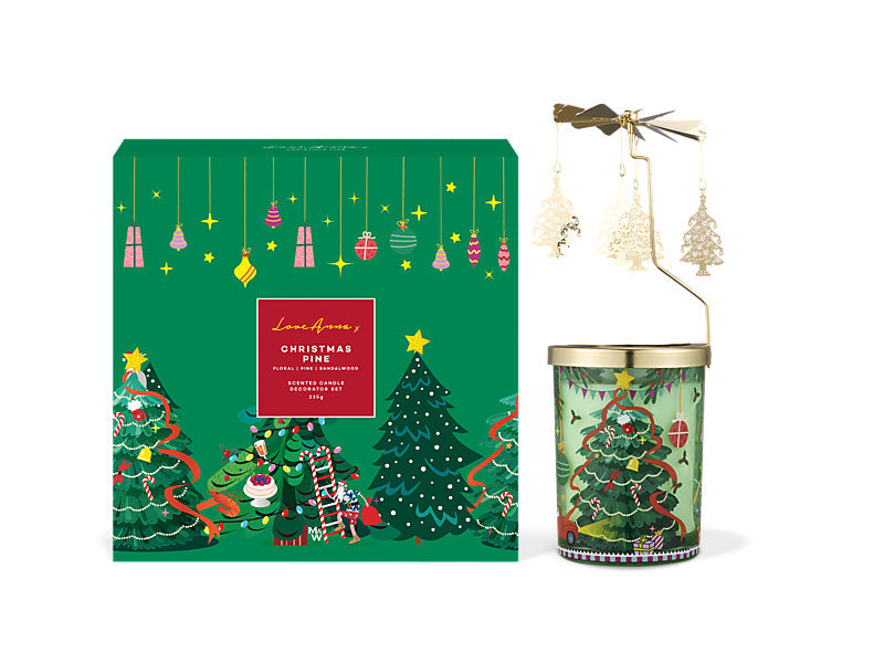 Maxwell & Williams Festive Down Under Fragrance Candle 235g Christmas Pine Decorator Set Green