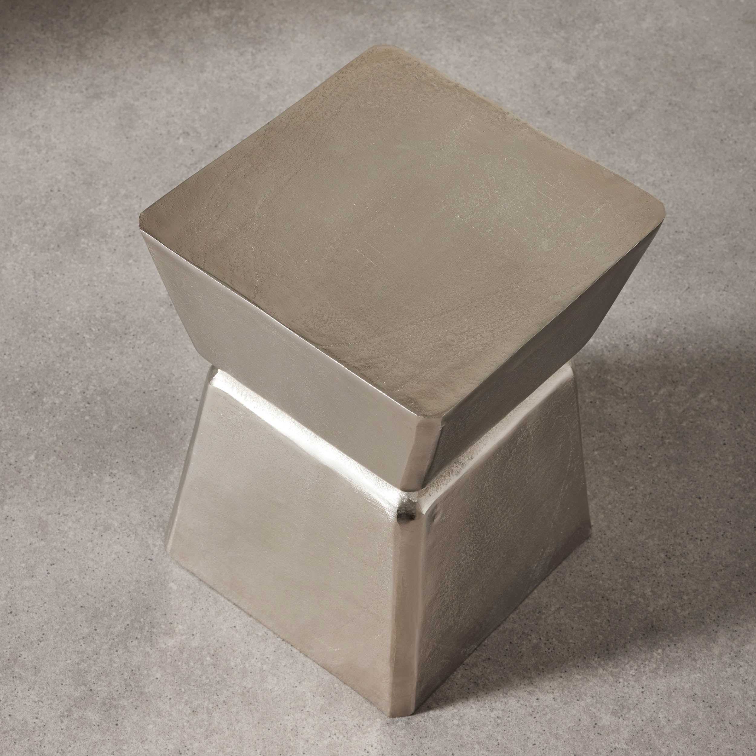 Grand Designs Zalen Side Table Raw Nickel