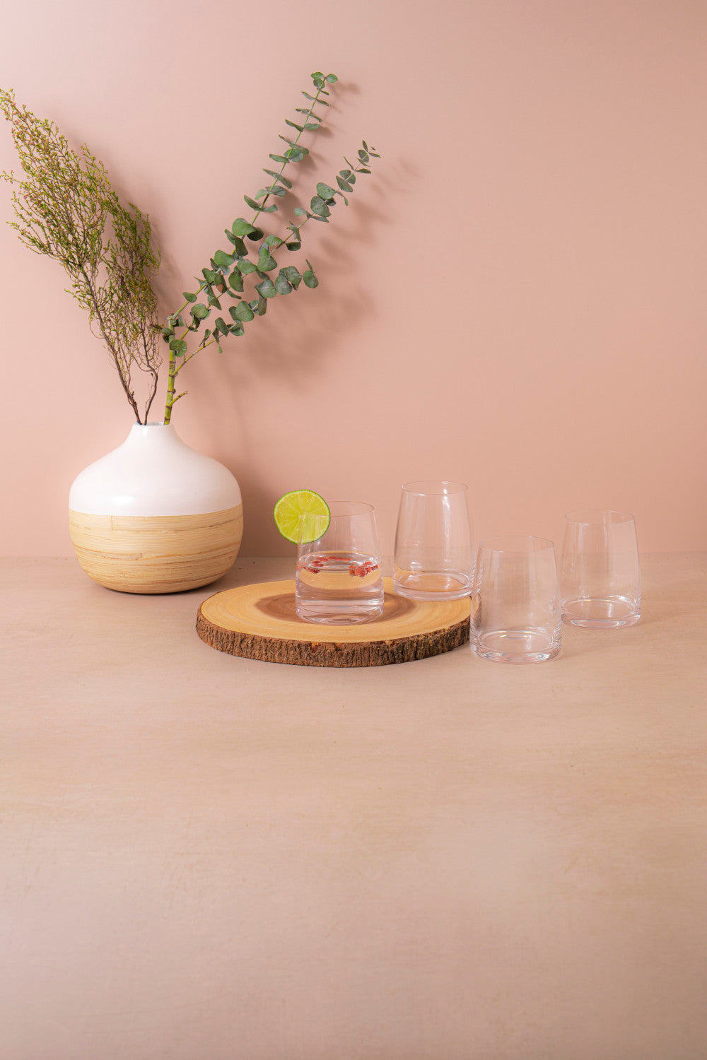 Mikasa Palermo Stemless Wine Glass Set 4 Piece 350ml