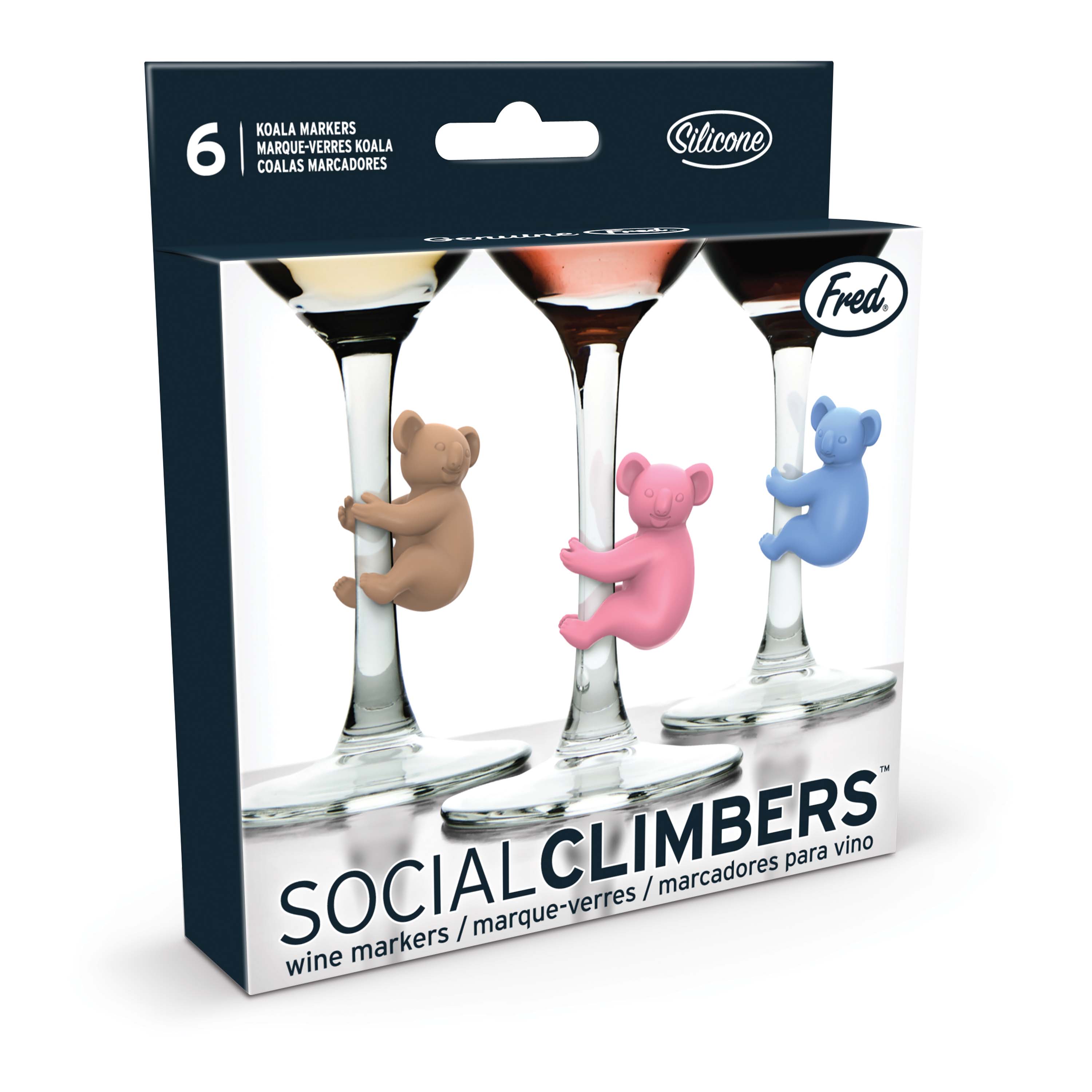 Fred Social Climbers Koala Wine Markers 6 Piece Set Multi-Coloured