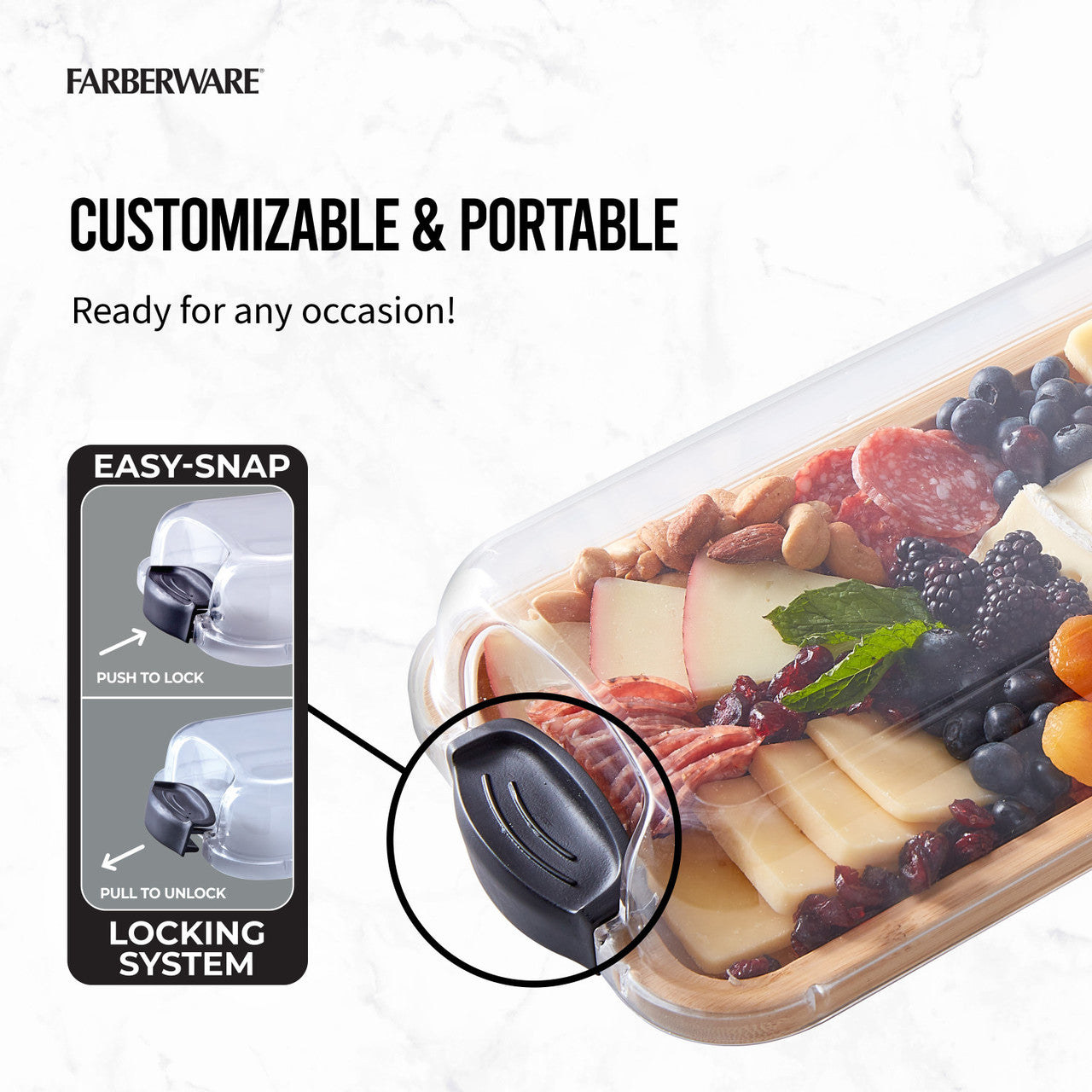 Farberware Build-a-Board Bamboo Platter, 17.5 x 56cm