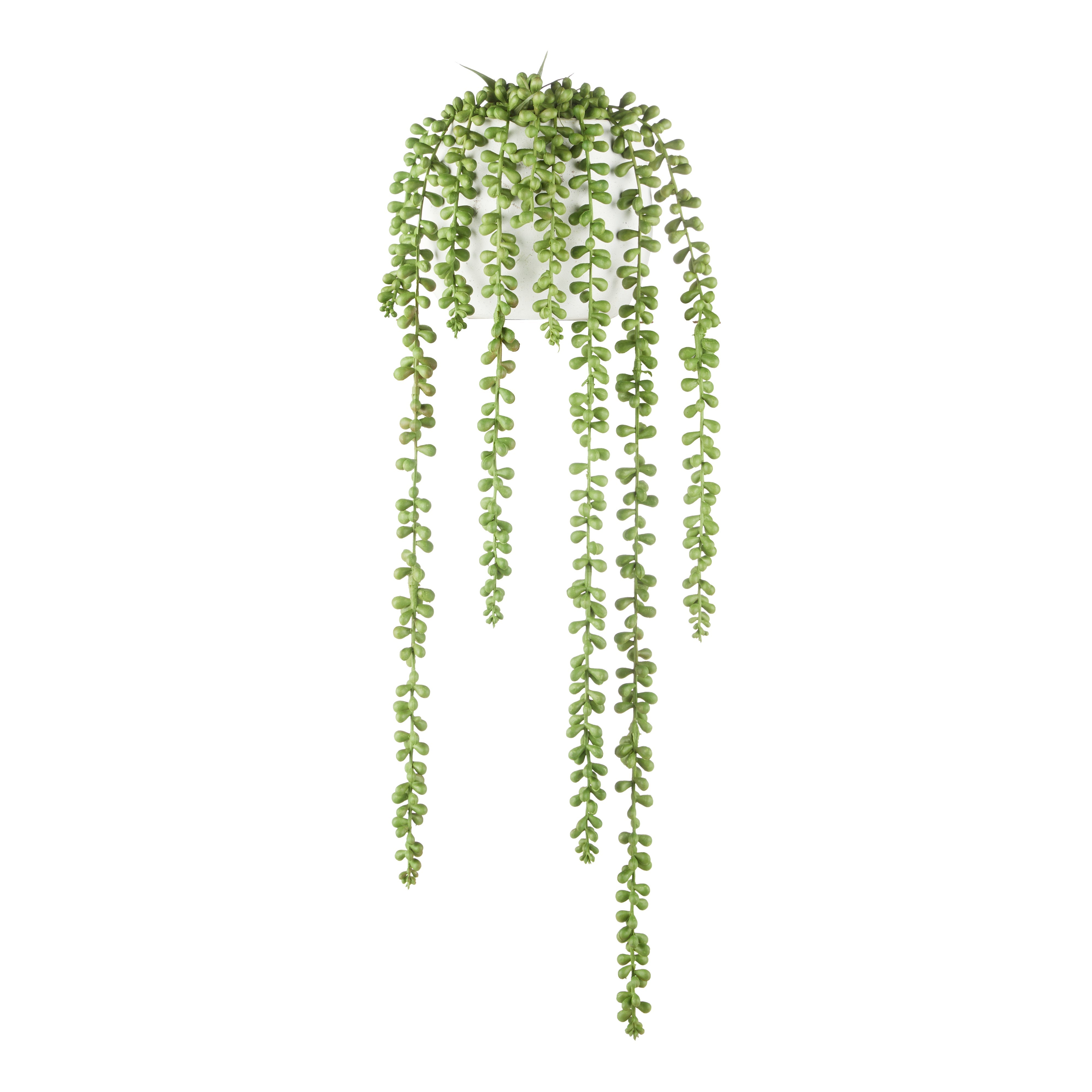 Rogue Hanging Pearls - Tub Pot Green & White 66cm