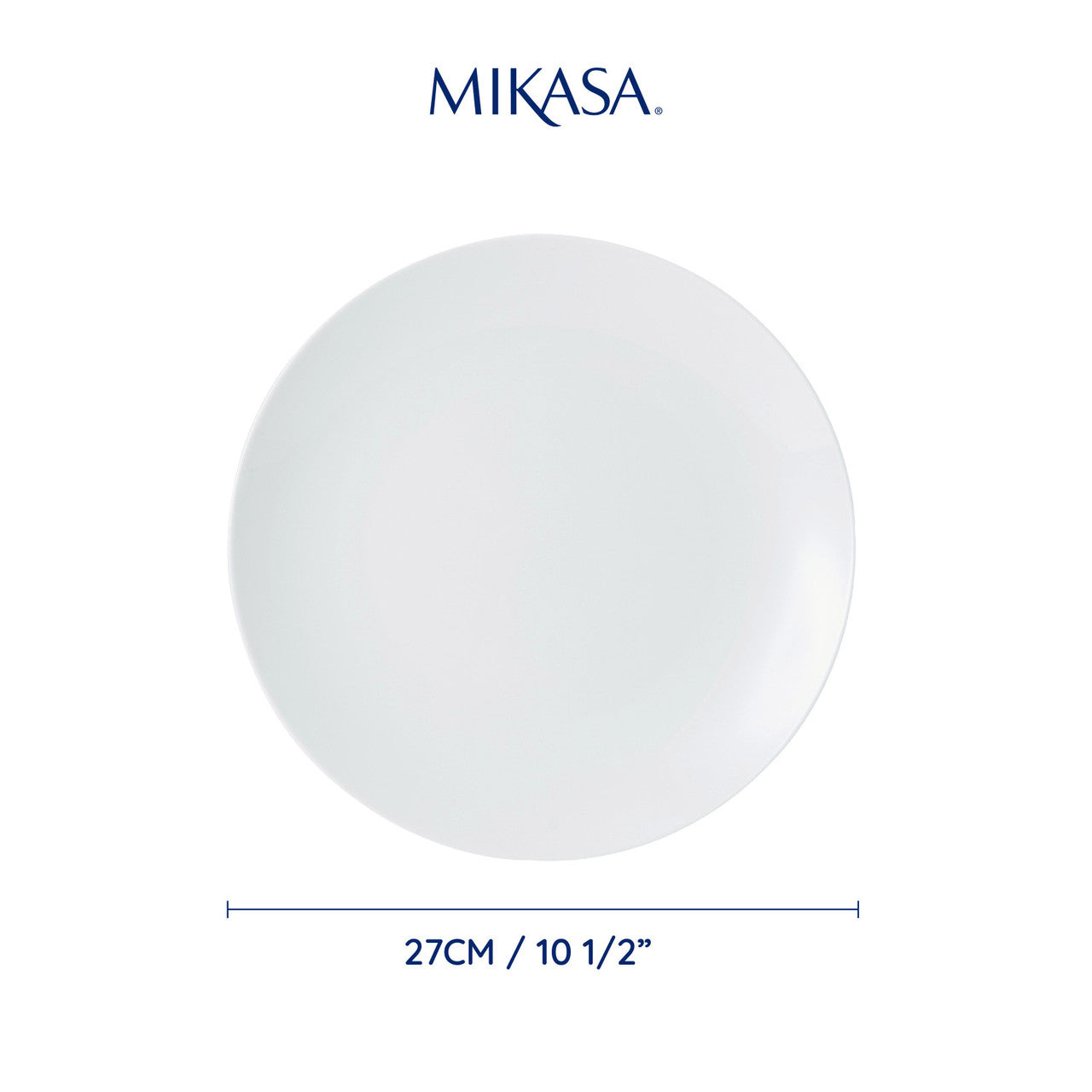 Mikasa Chalk Porcelain Dinner Plate Set 4 Piece 27cm (White)