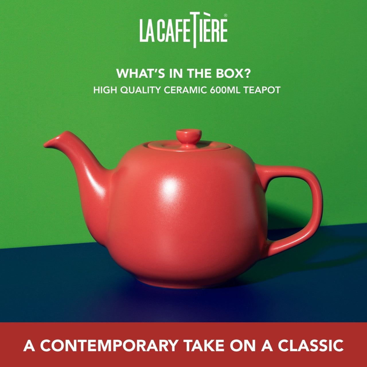 La Cafetière Ceramic Teapot 600ml (Red)