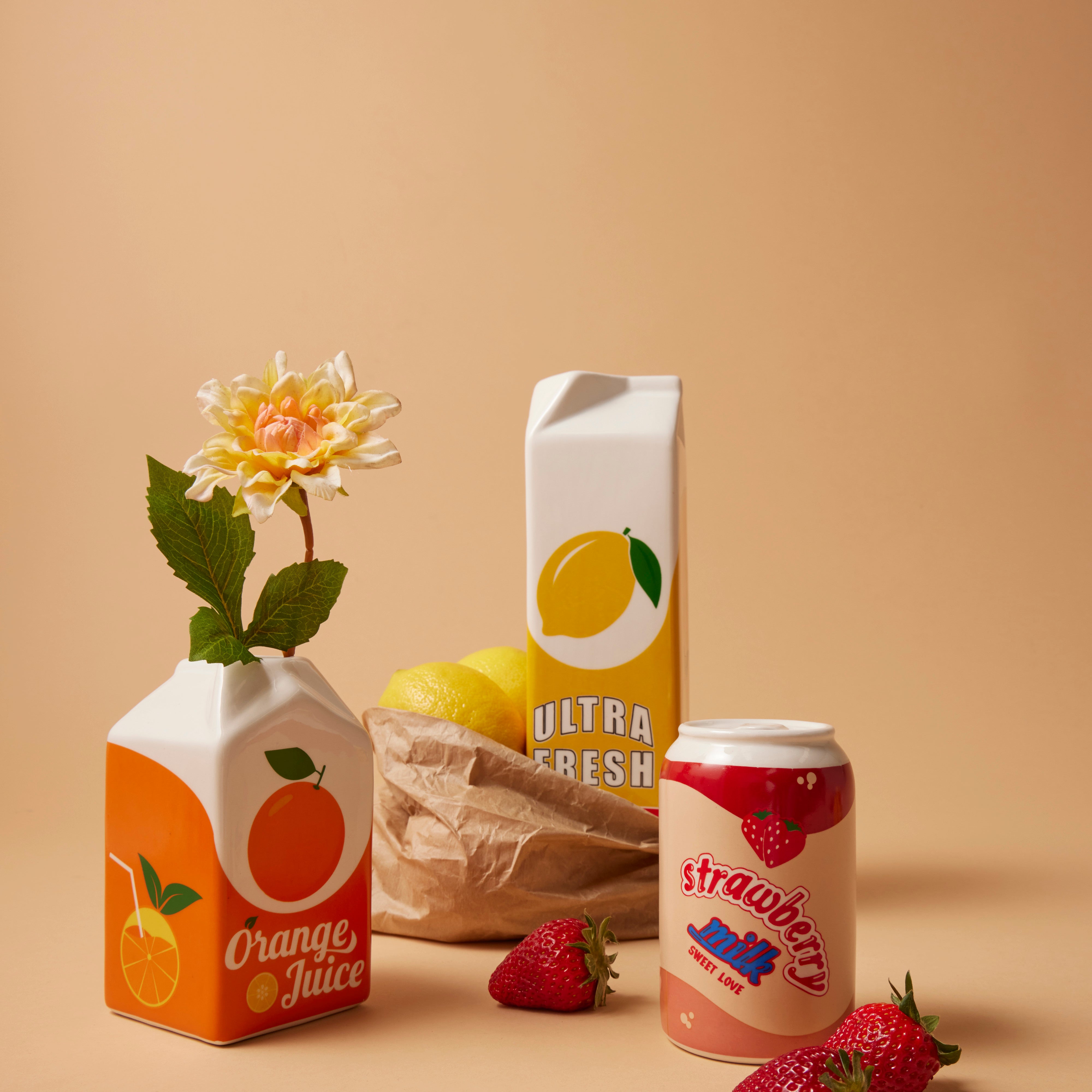 Emporium Lewis Orange Juice Carton Vessel Orange Multi-Coloured