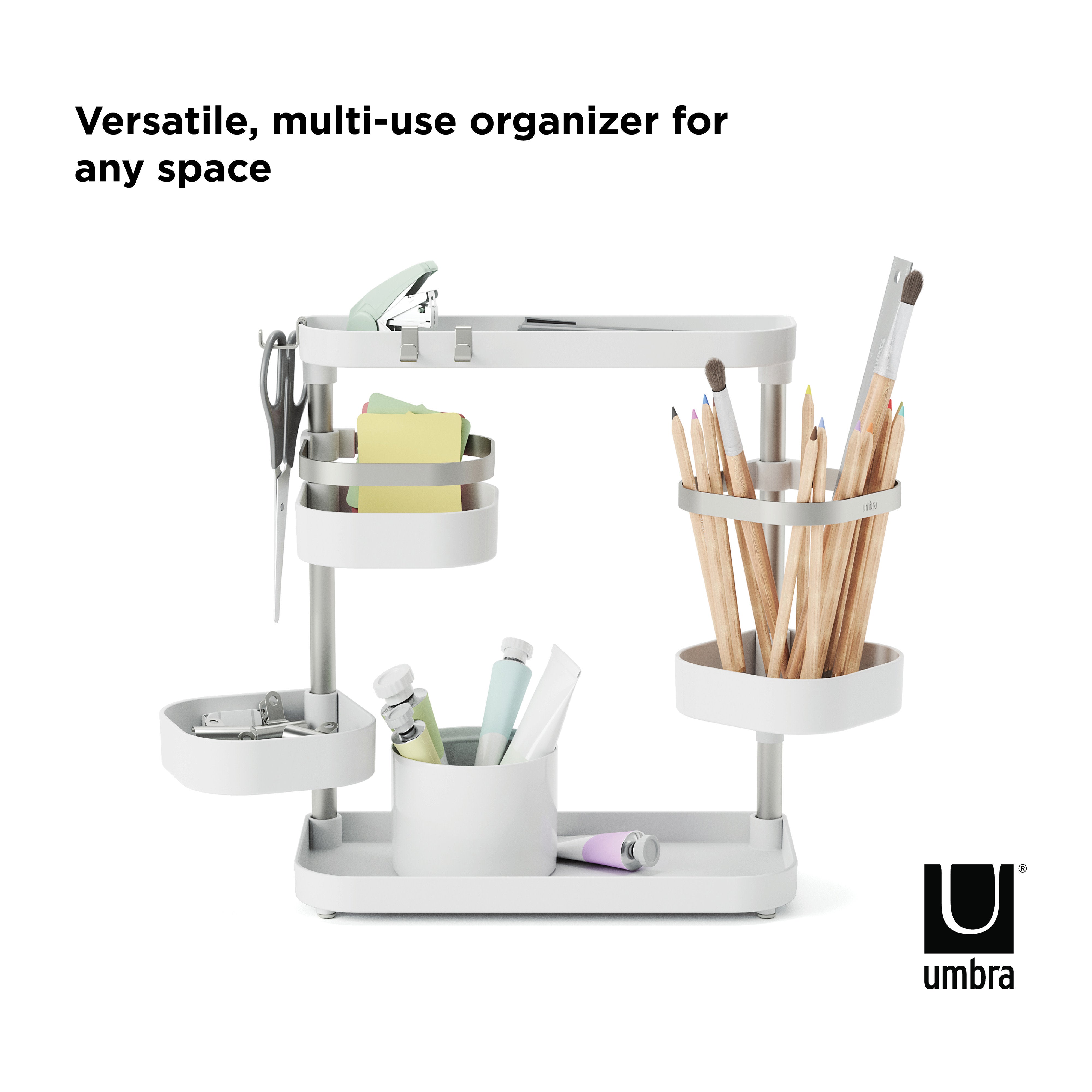 Umbra Holster Multilevel Organizer White & Nickel