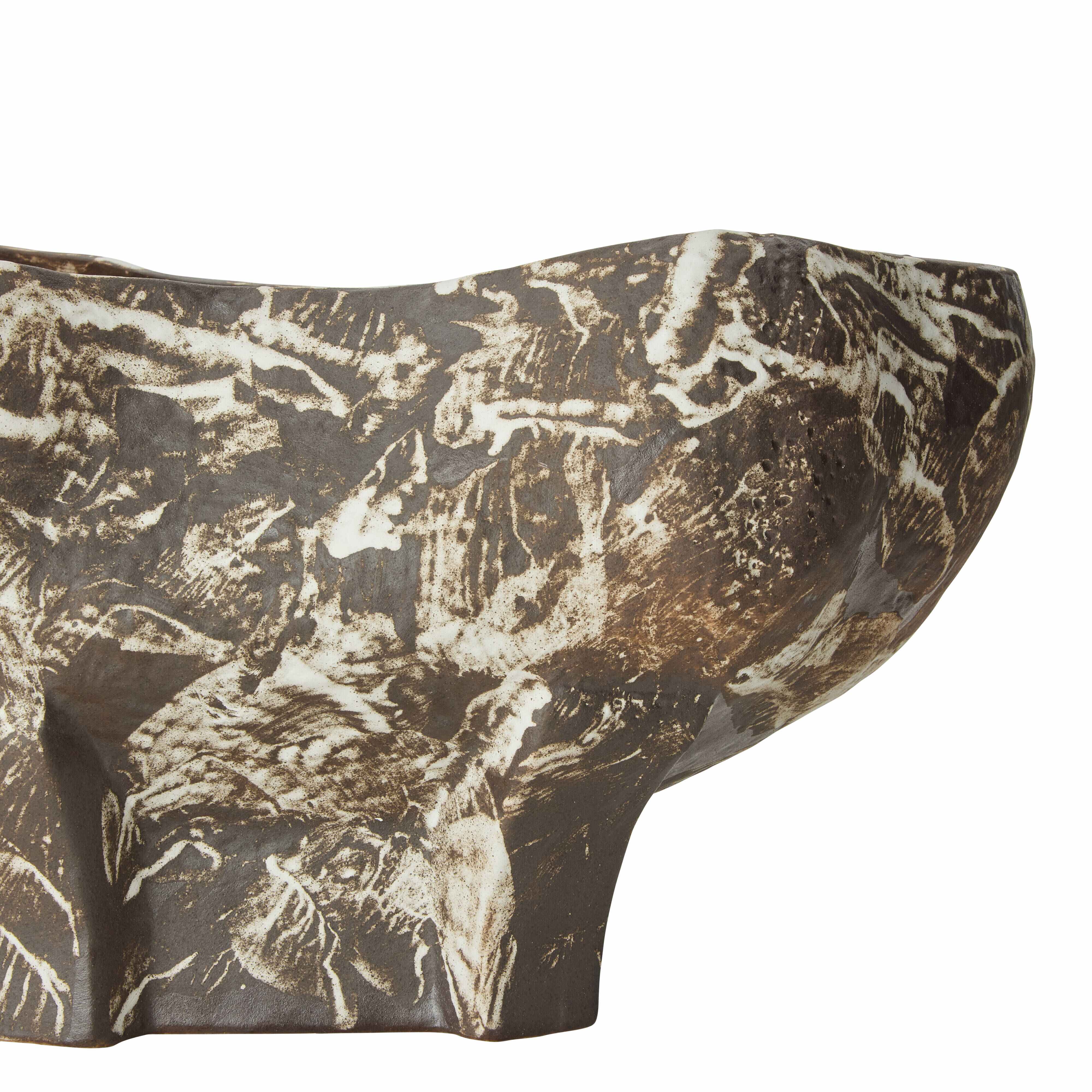Grand Designs Arbor Footed Bowl Brown & White