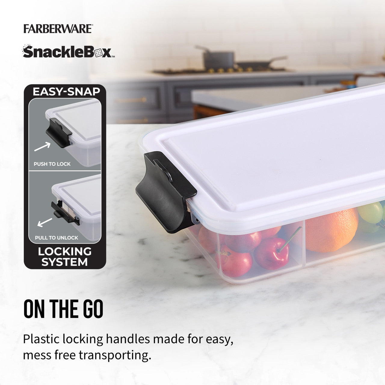 Farberware SnackleBox Snack Box with Plastic Lid (20 x 32cm)
