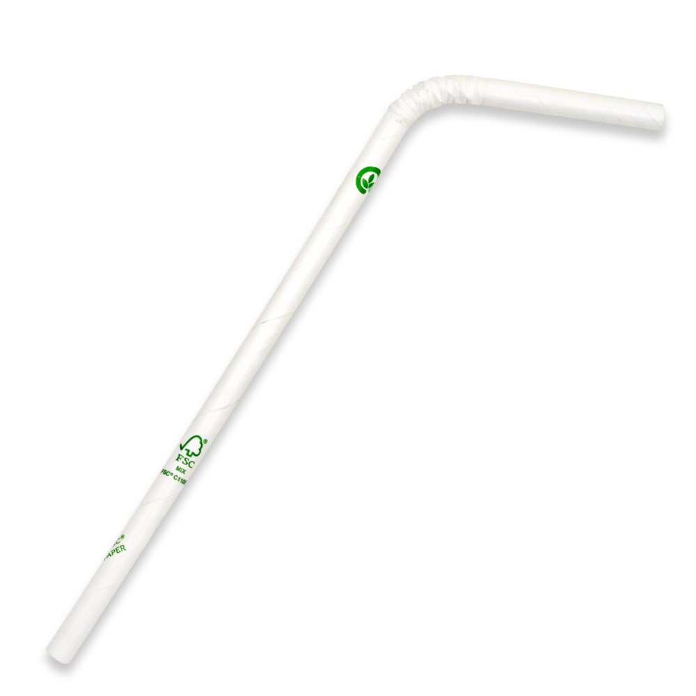 BioPak 6mm Regular White Bendy BioStraw