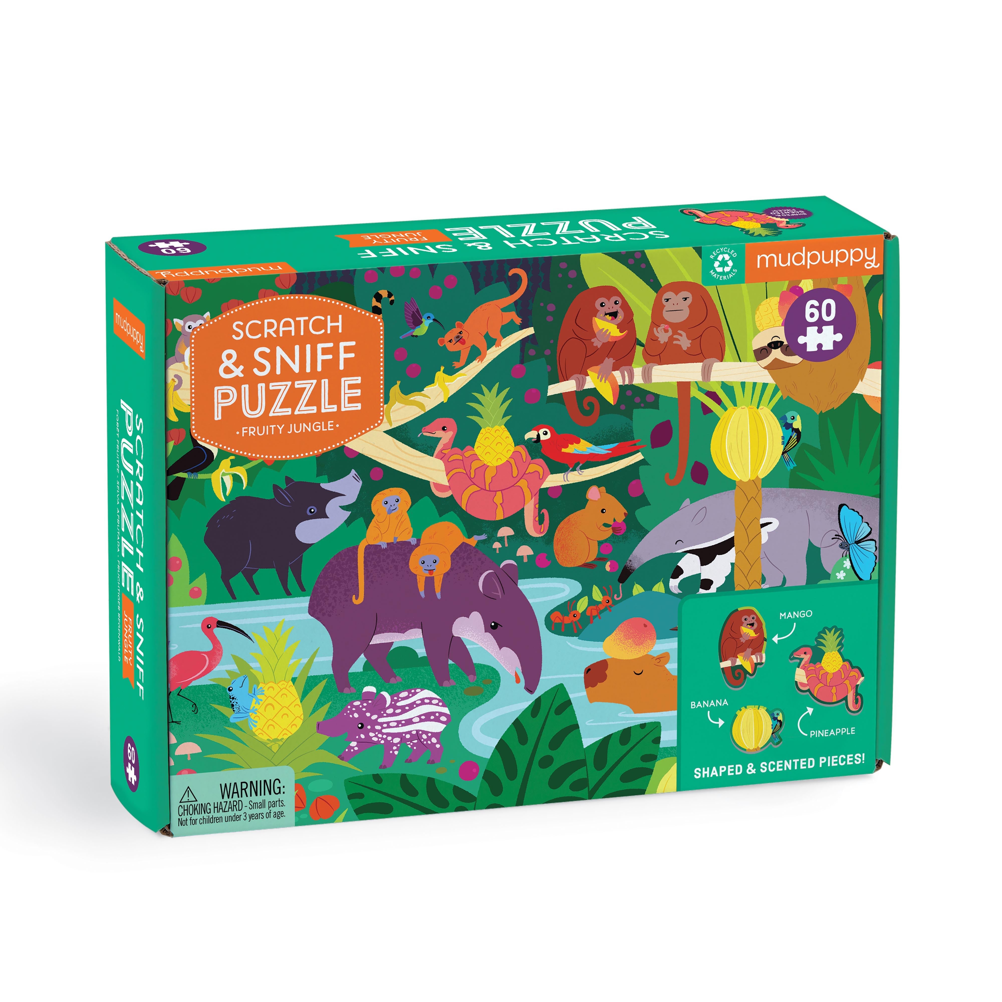 Mudpuppy Fruity Jungle Scratch and Sniff Puzzle 60 Piece