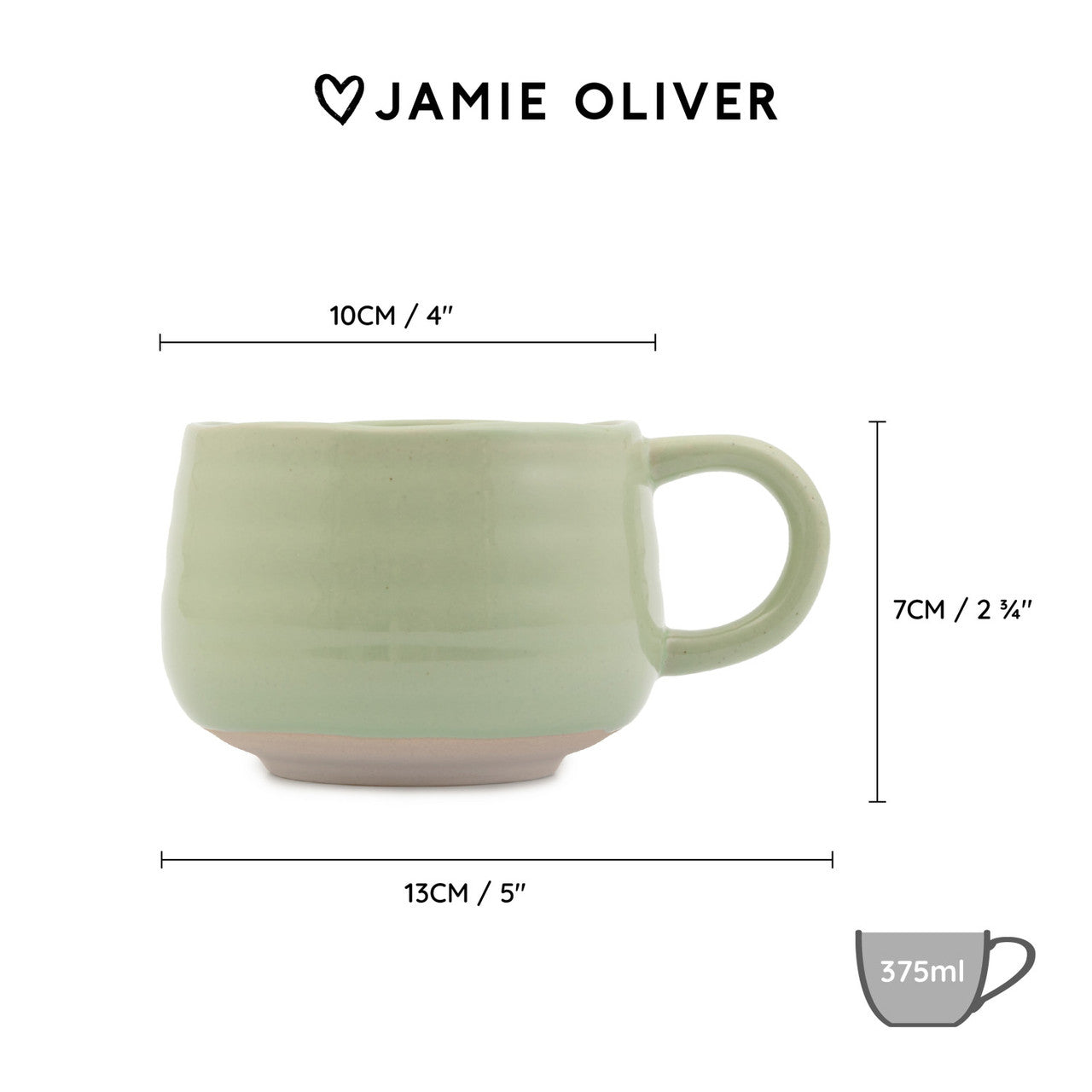 Jamie Oliver Big Love 375ml Cosy Cuppa Mug Green