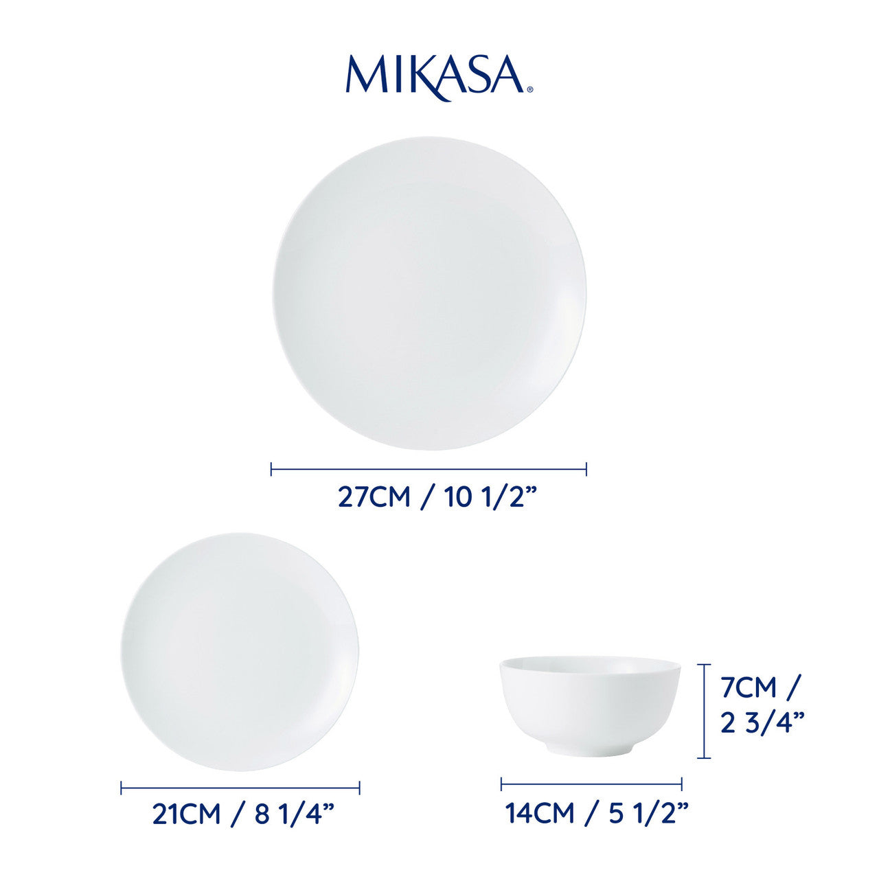 Mikasa Chalk Porcelain Dinner Set 12 Piece (White)