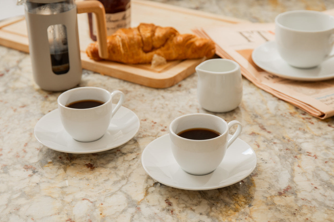 Mikasa Chalk Porcelain Espresso Cup & Saucer Set 2 Piece 90ml (White)