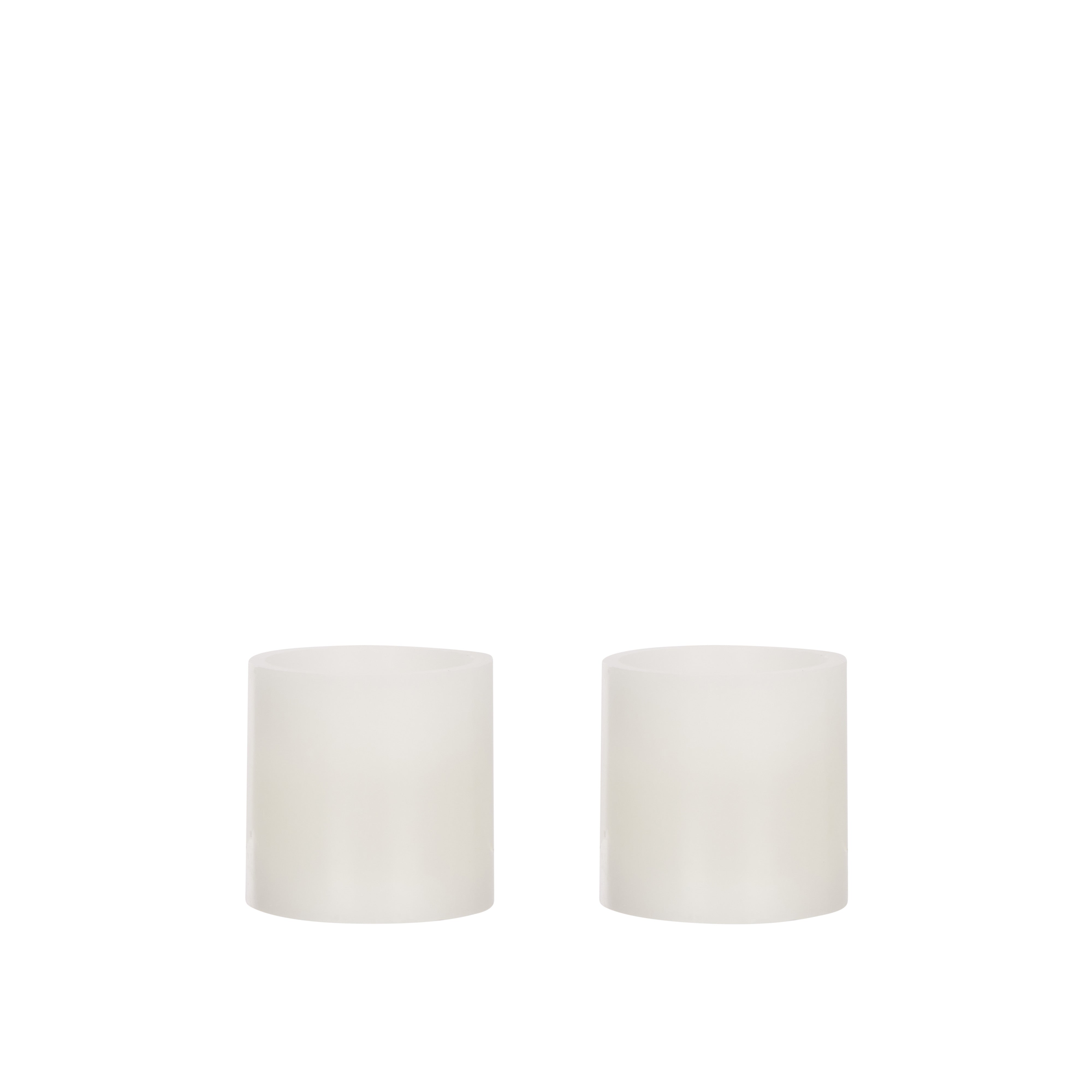 Emporium Small Pillar LED Candles 2 Piece Set White