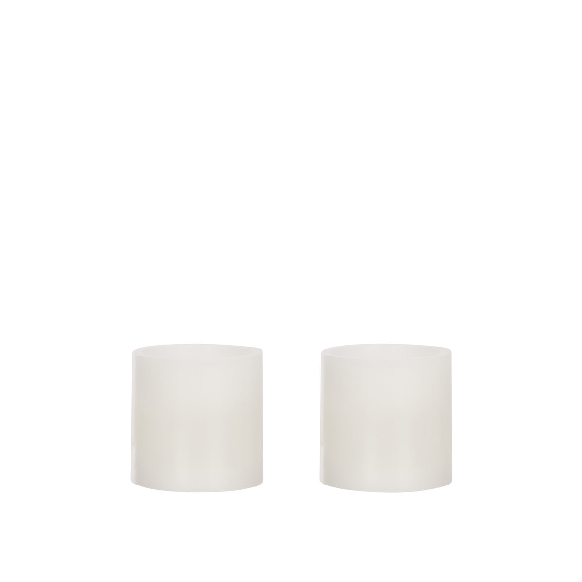 Emporium Small Pillar LED Candles 2 Piece Set White