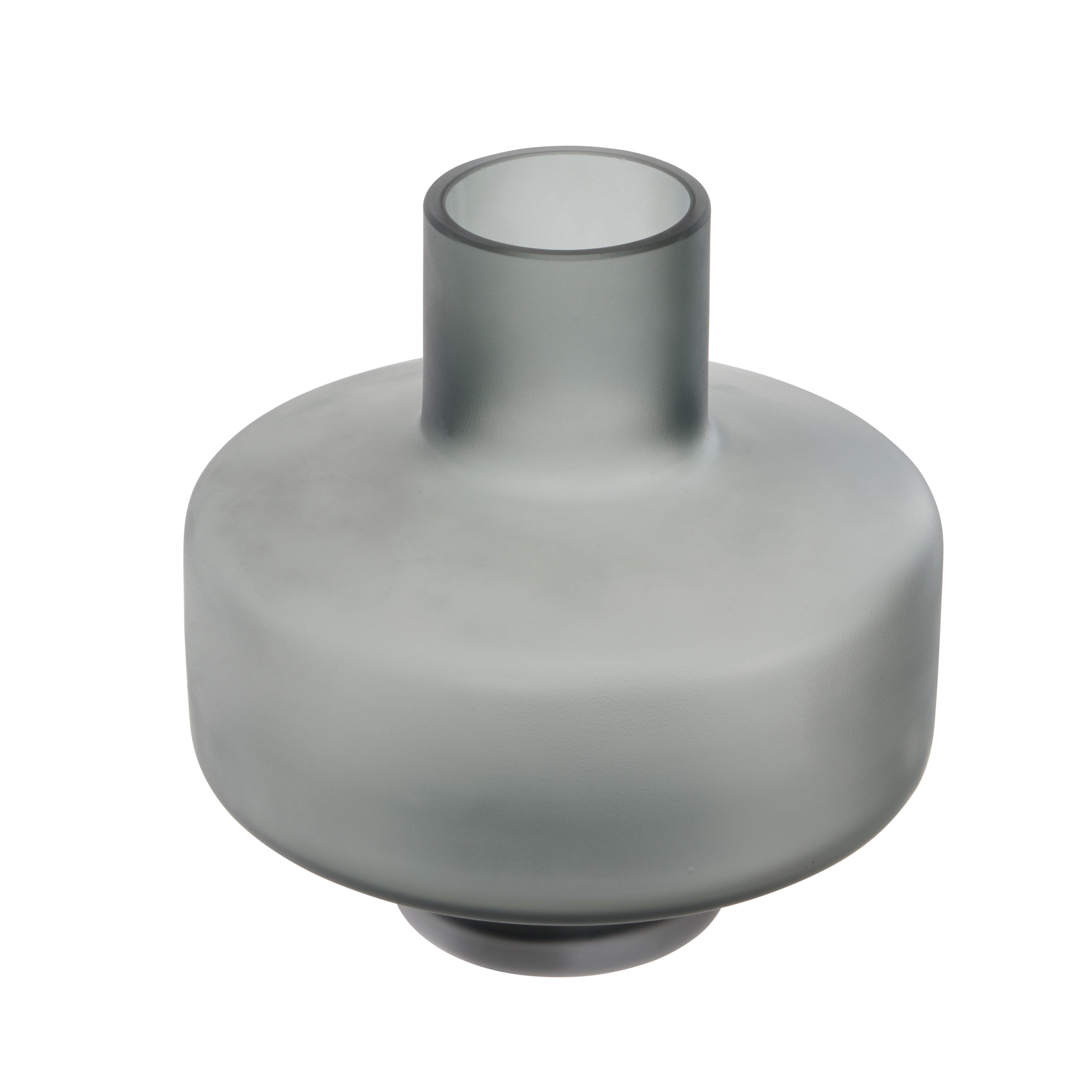 Amalfi Jasper Glass Vase Matte Grey