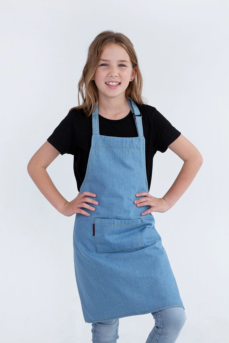 Aussie Chef Kids Bib Apron - Denim Chambray