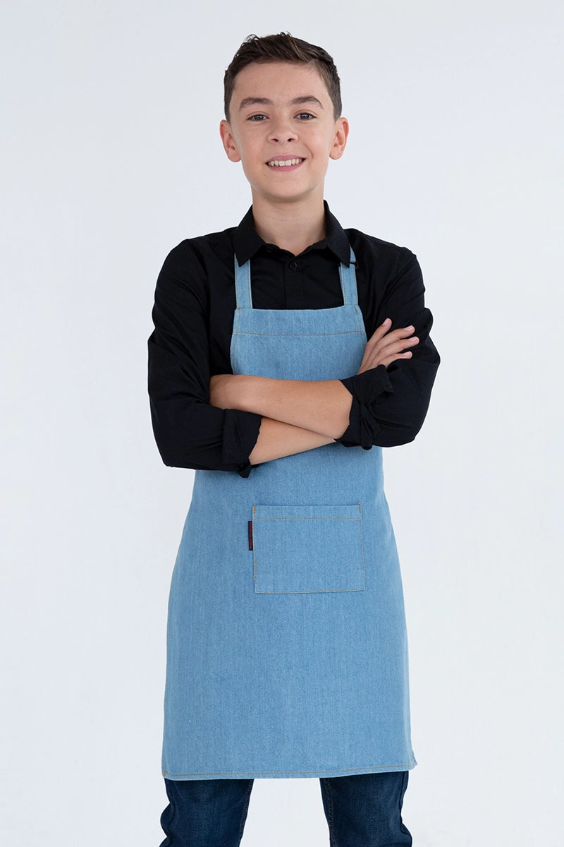Aussie Chef Kids Bib Apron - Denim Chambray
