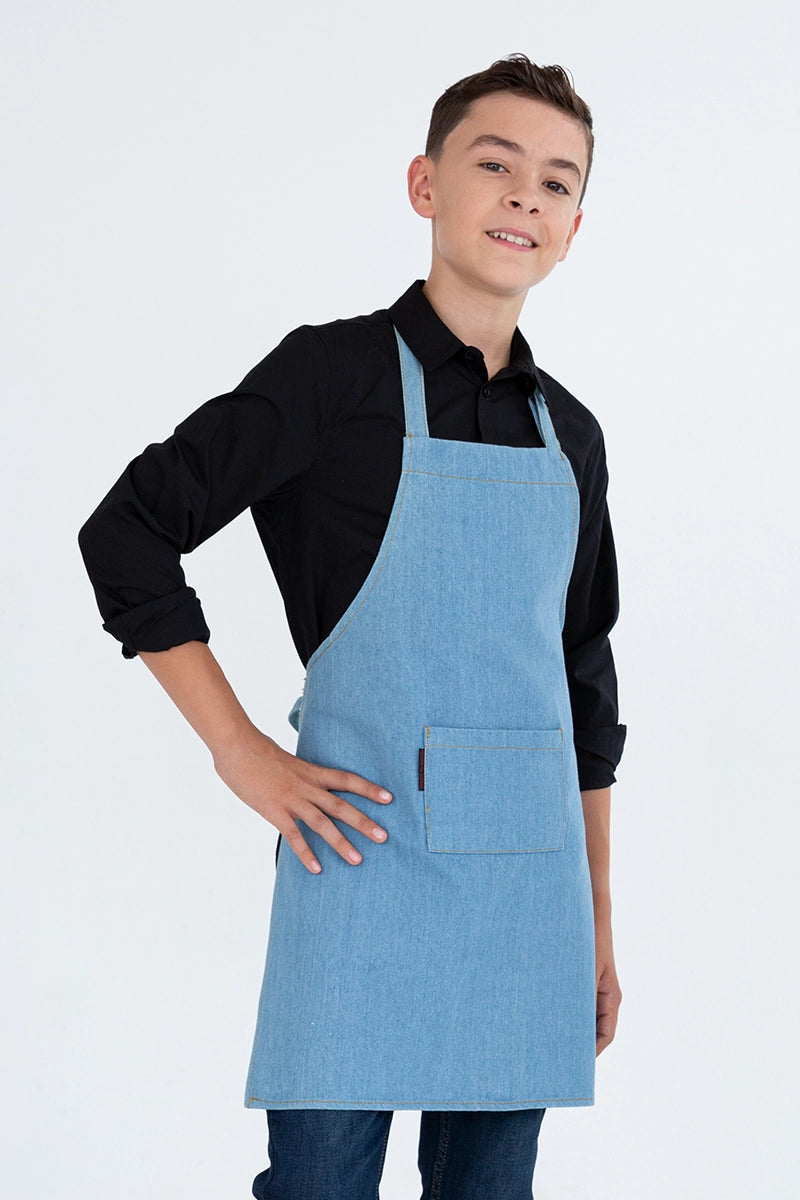 Aussie Chef Kids Bib Apron - Denim Chambray