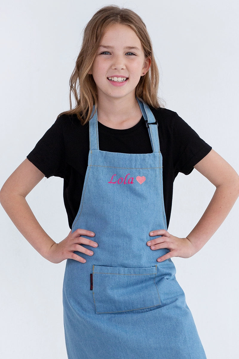 Aussie Chef Kids Bib Apron - Denim Chambray