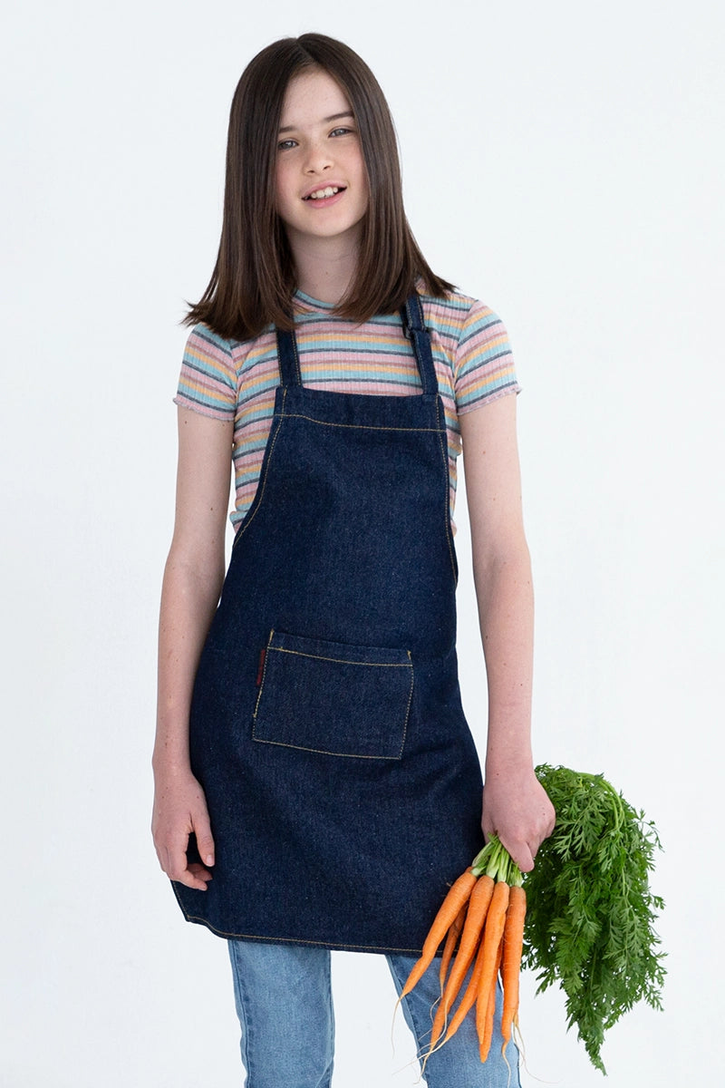 Aussie Chef Kids Bib Apron - Denim Navy
