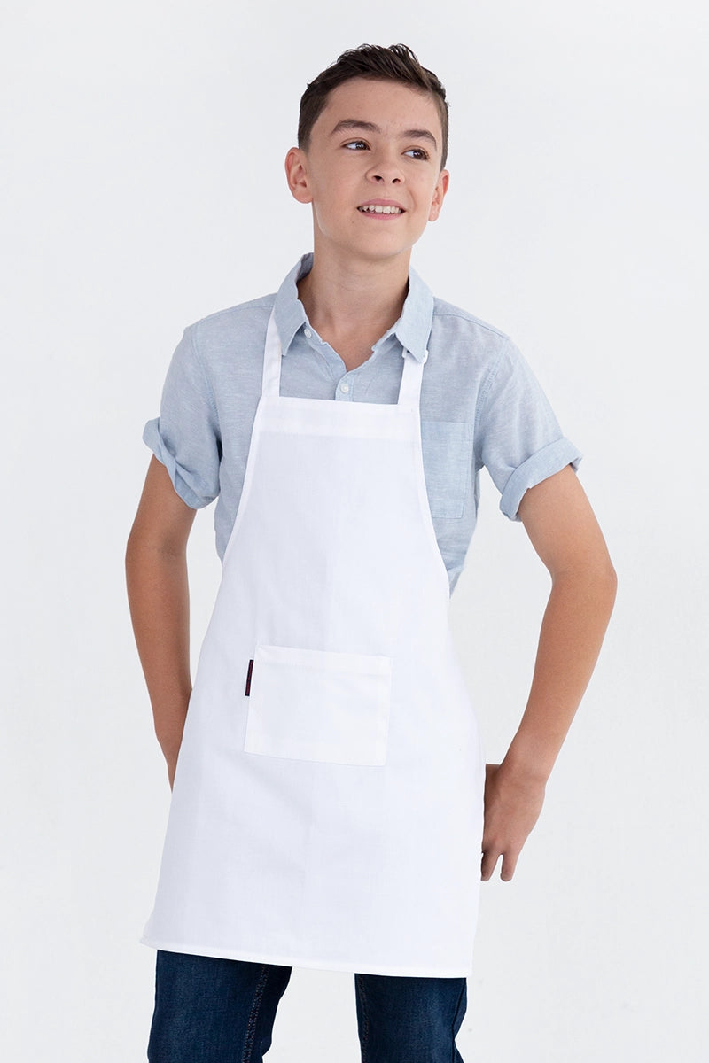 Aussie Chef Kids Bib Apron - Cotton White