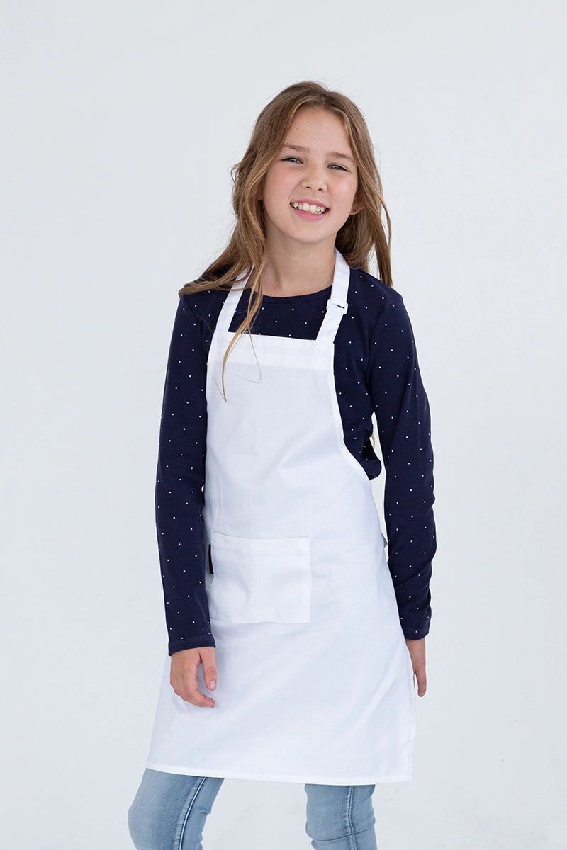 Aussie Chef Kids Bib Apron - Cotton White