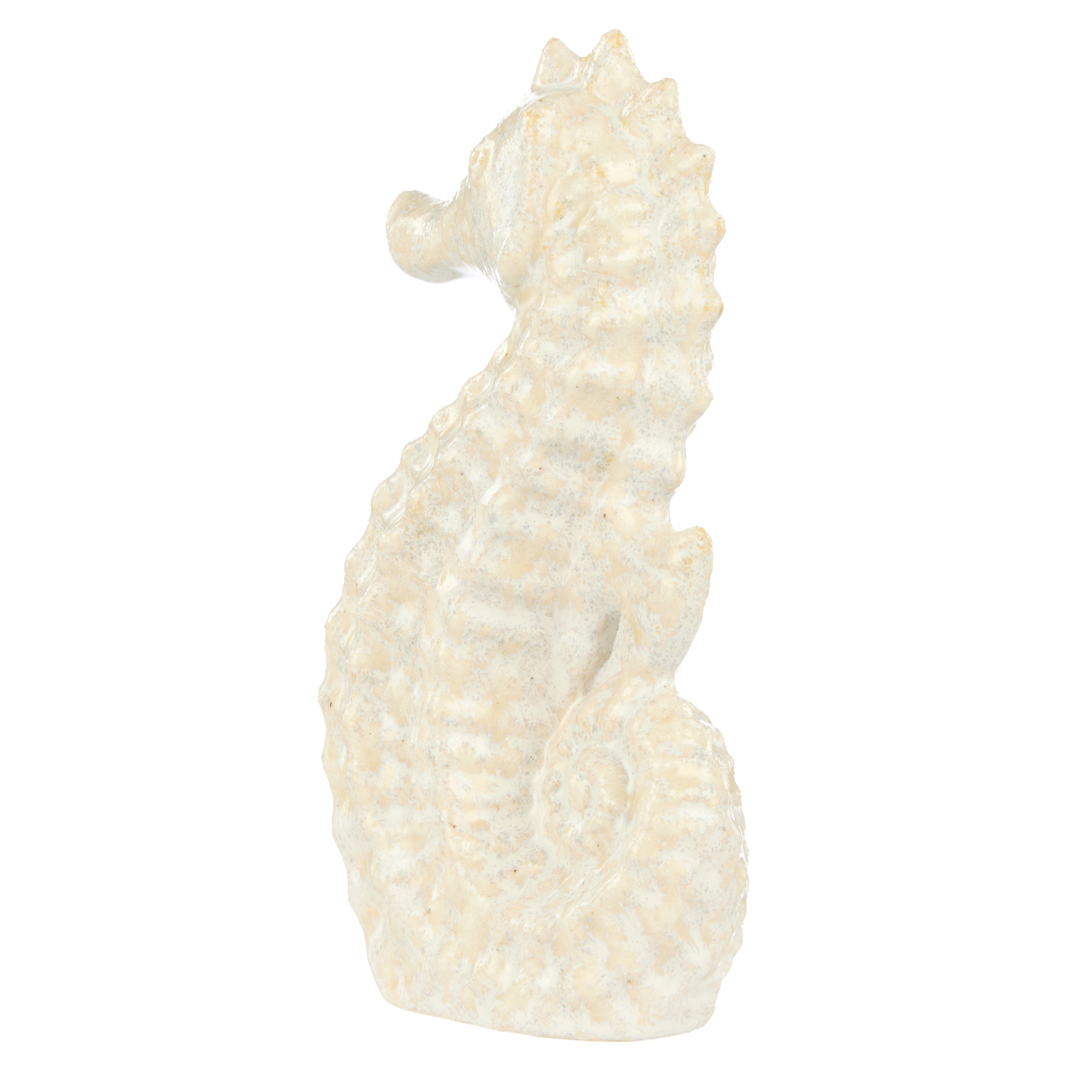 Amalfi Ceramic Seahorse Sculpture Small White