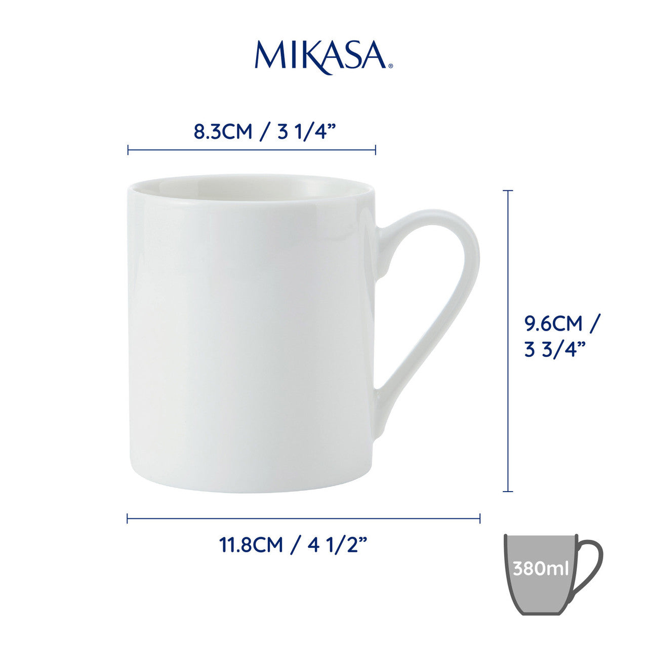 Mikasa Egret Fine China Mug Set 4 Piece 380ml (White)