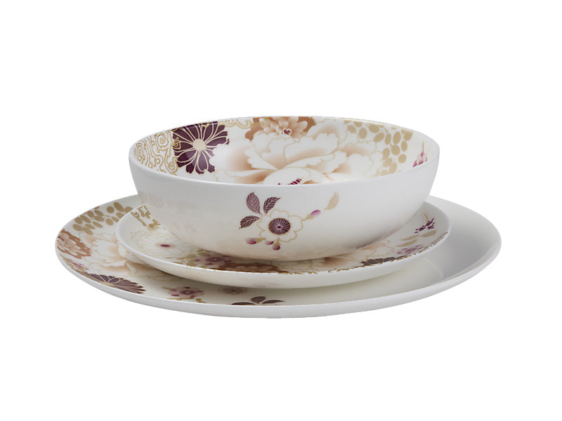 Maxwell & Williams Kimono Dinner Set White 12 Piece
