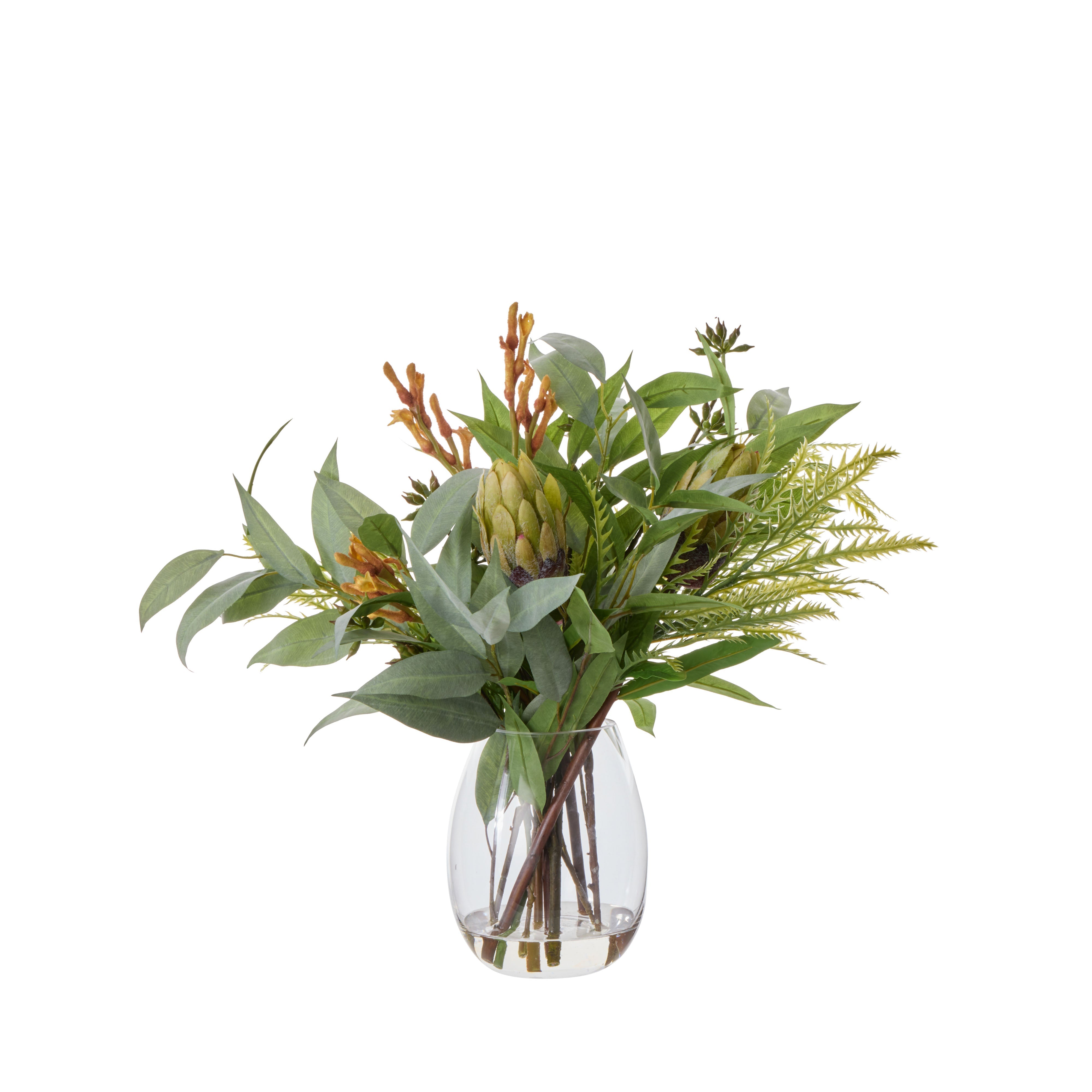 Rogue Protea Kangaroo Paw - Claire Green & Orange 47cm