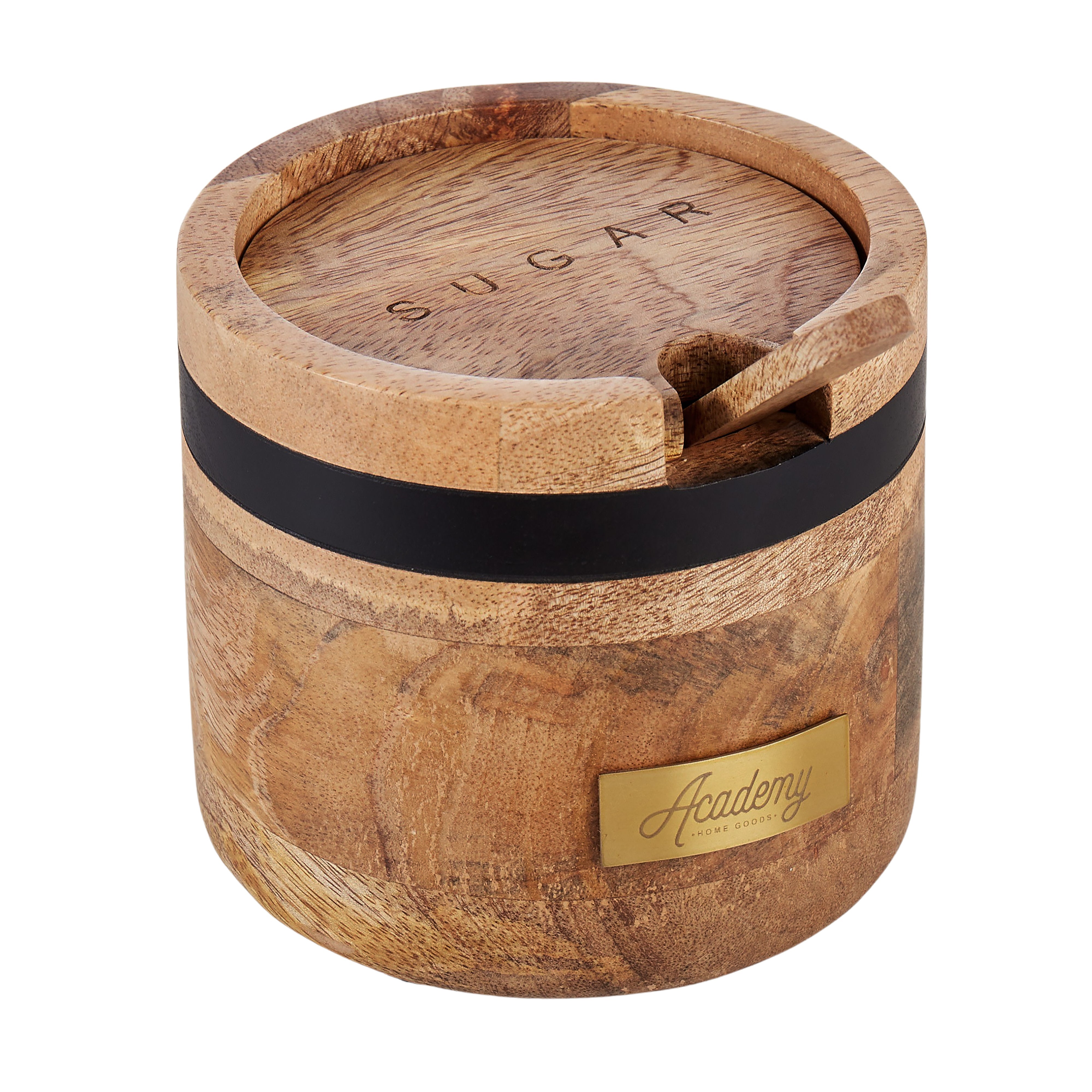 Academy James Sugar Bowl With Spoon Natural & Black