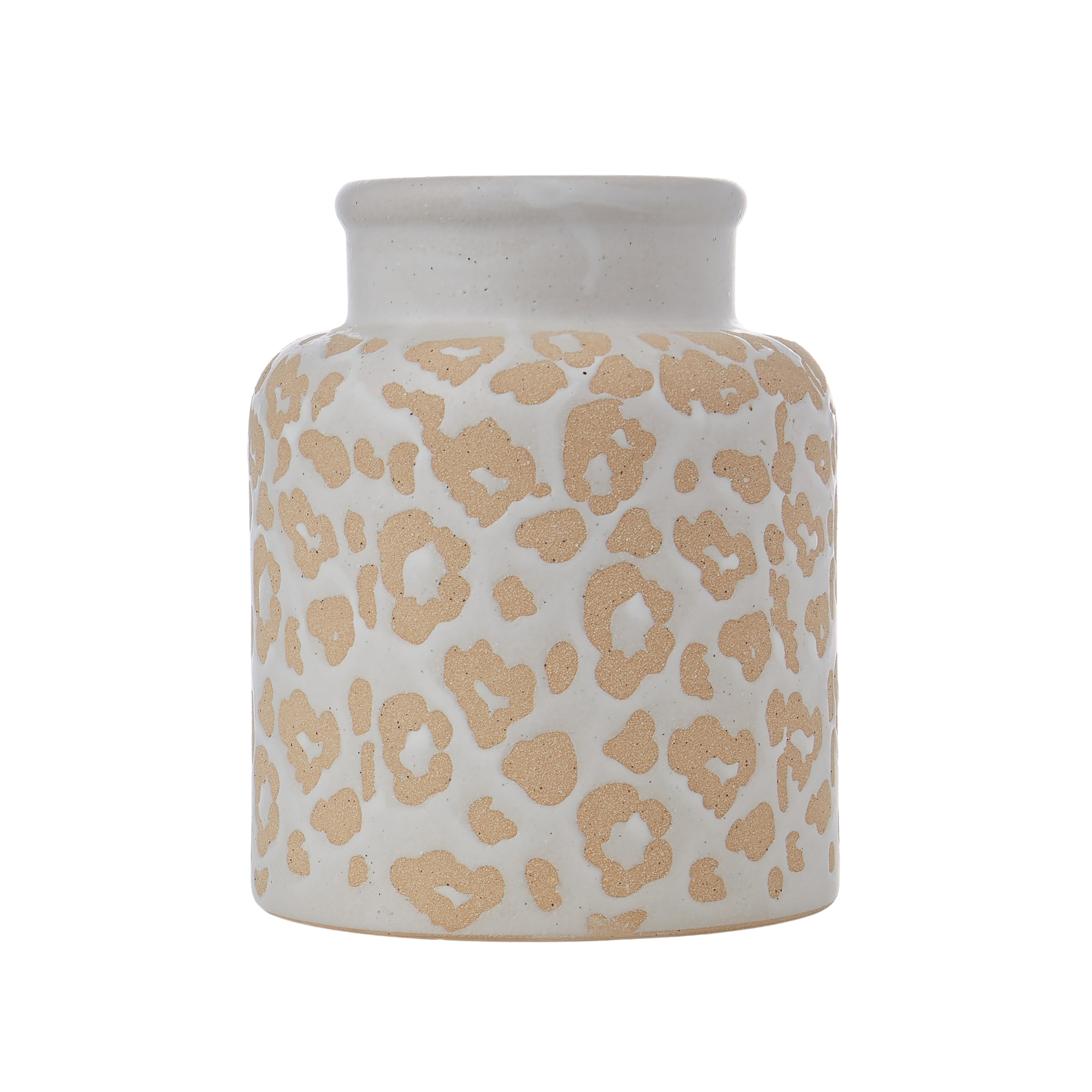 Emporium Animal Print Stoneware Vessel Small White