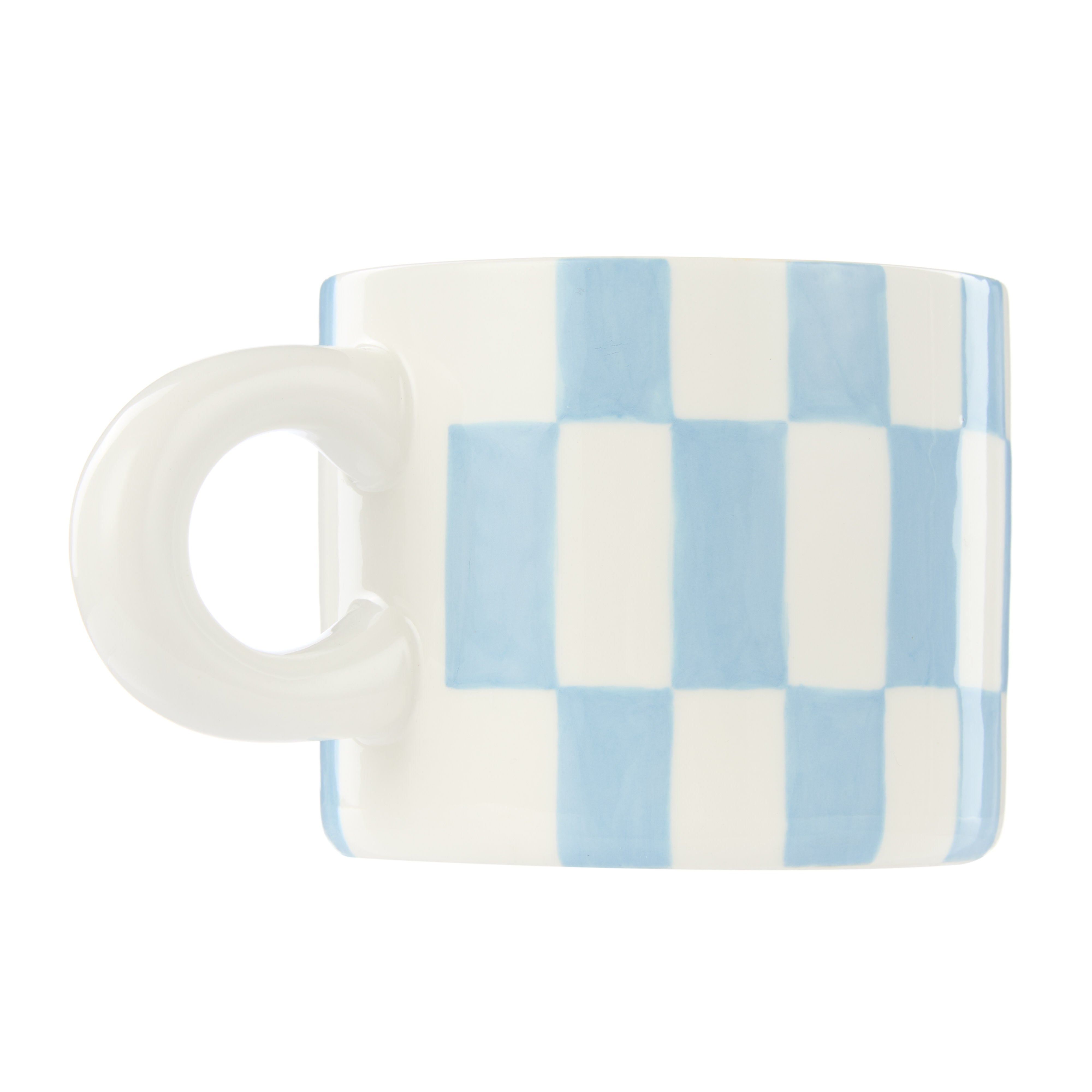 Emporium Check Mug & Plate Set Blue & Orange