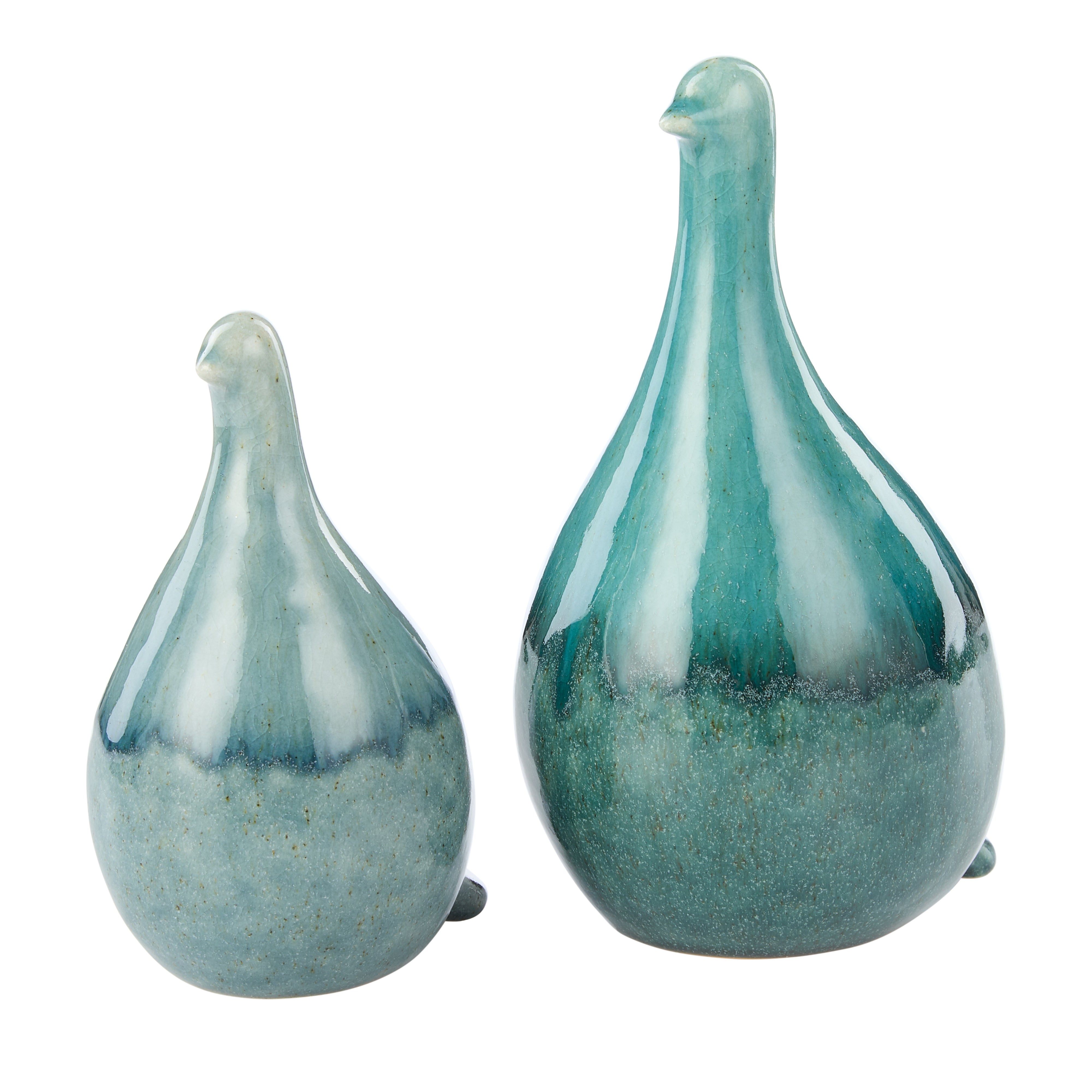 Amalfi Quinn Ceramic Bird Sculpture Large Blue