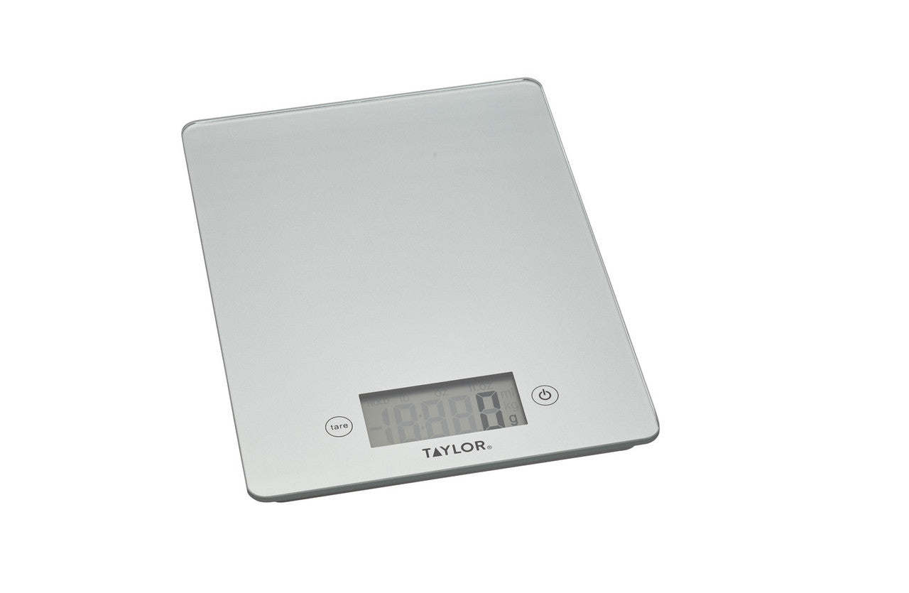 Taylor Pro Glass Digital Kitchen Scale 5kg (Silver)