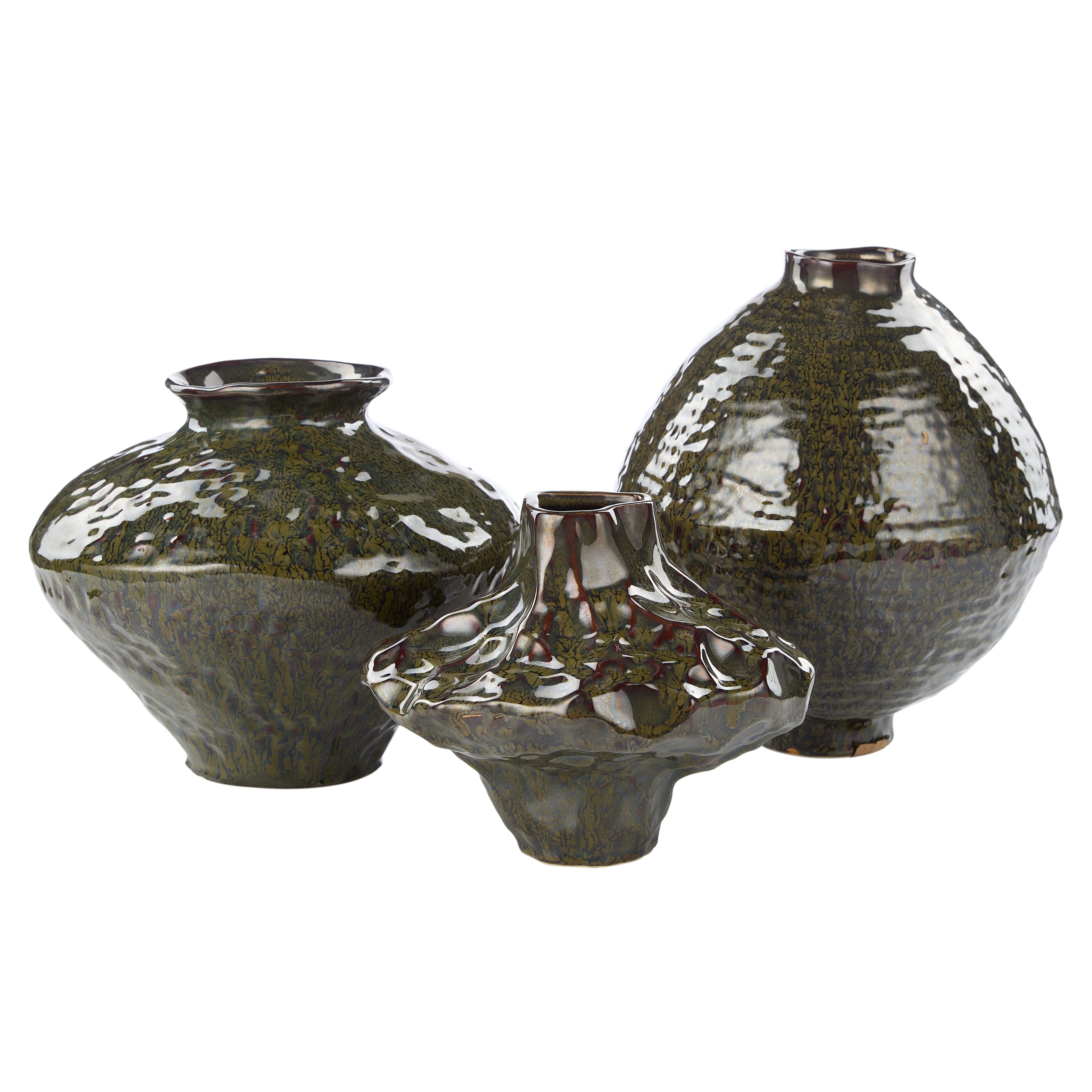 Amalfi Silva Ceramic Vase Small Green